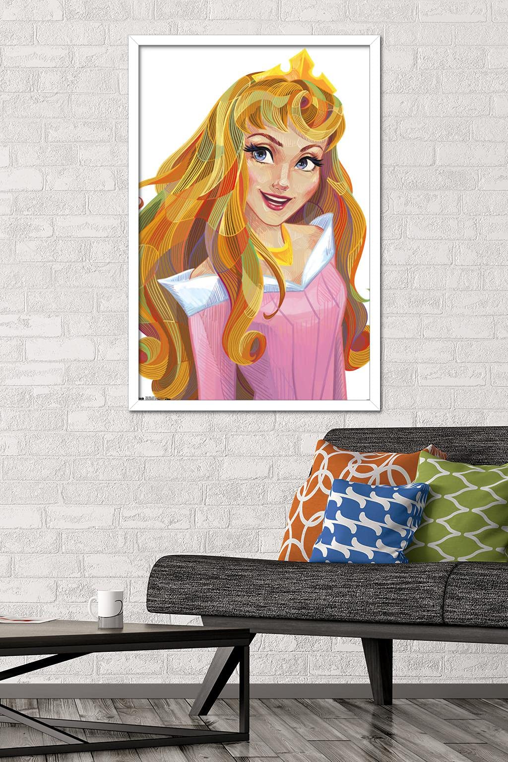 Trends International Disney Sleeping Beauty - Aurora - Stylized Wall Poster, 22.375'' X 34'', White Framed Version