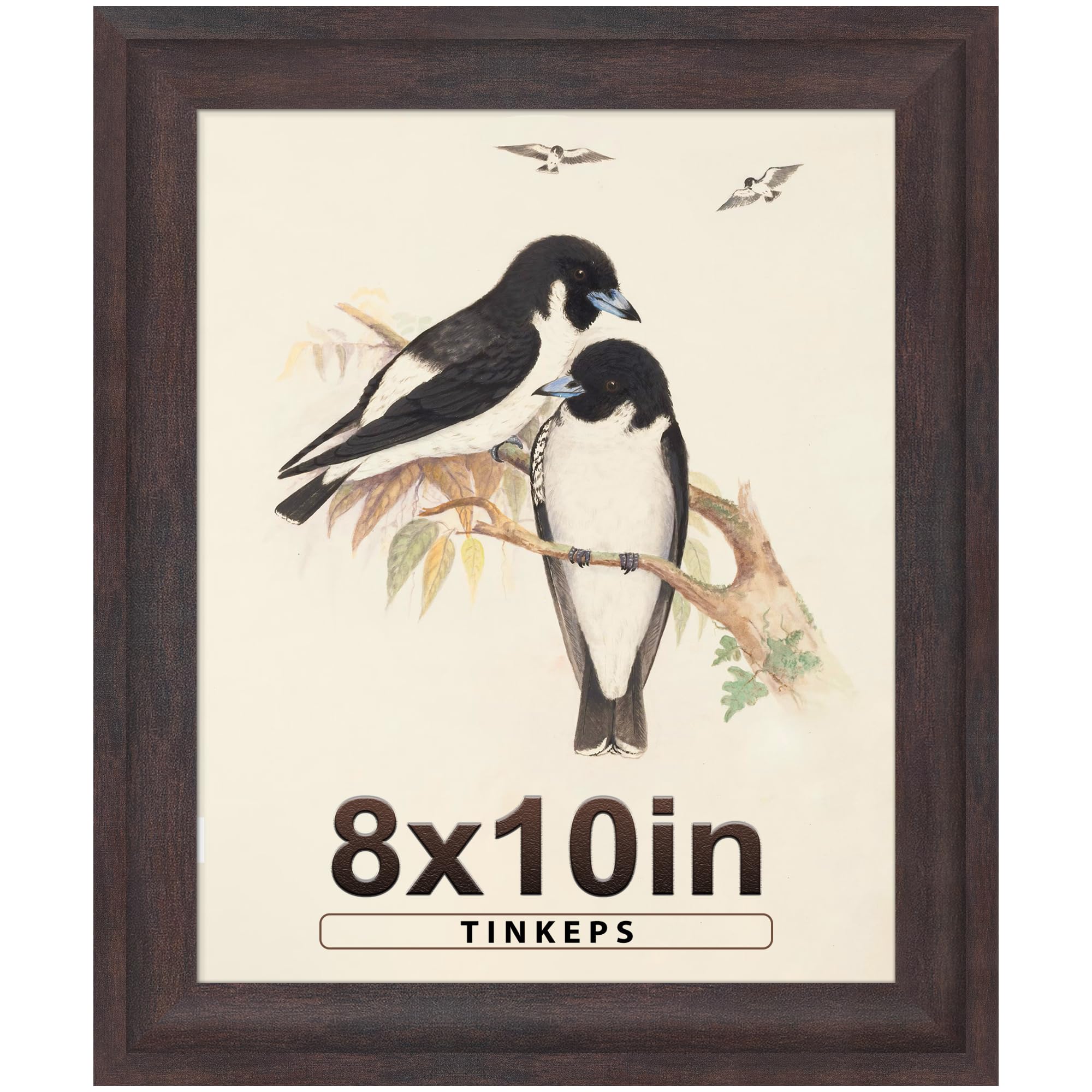 Tinkeps 8x10 Picture Frame Walnut Brown, Wide Border, Durable 8 x 10 Wall Gallery Poster Photo Frame for Wall Hanging or Tableto
