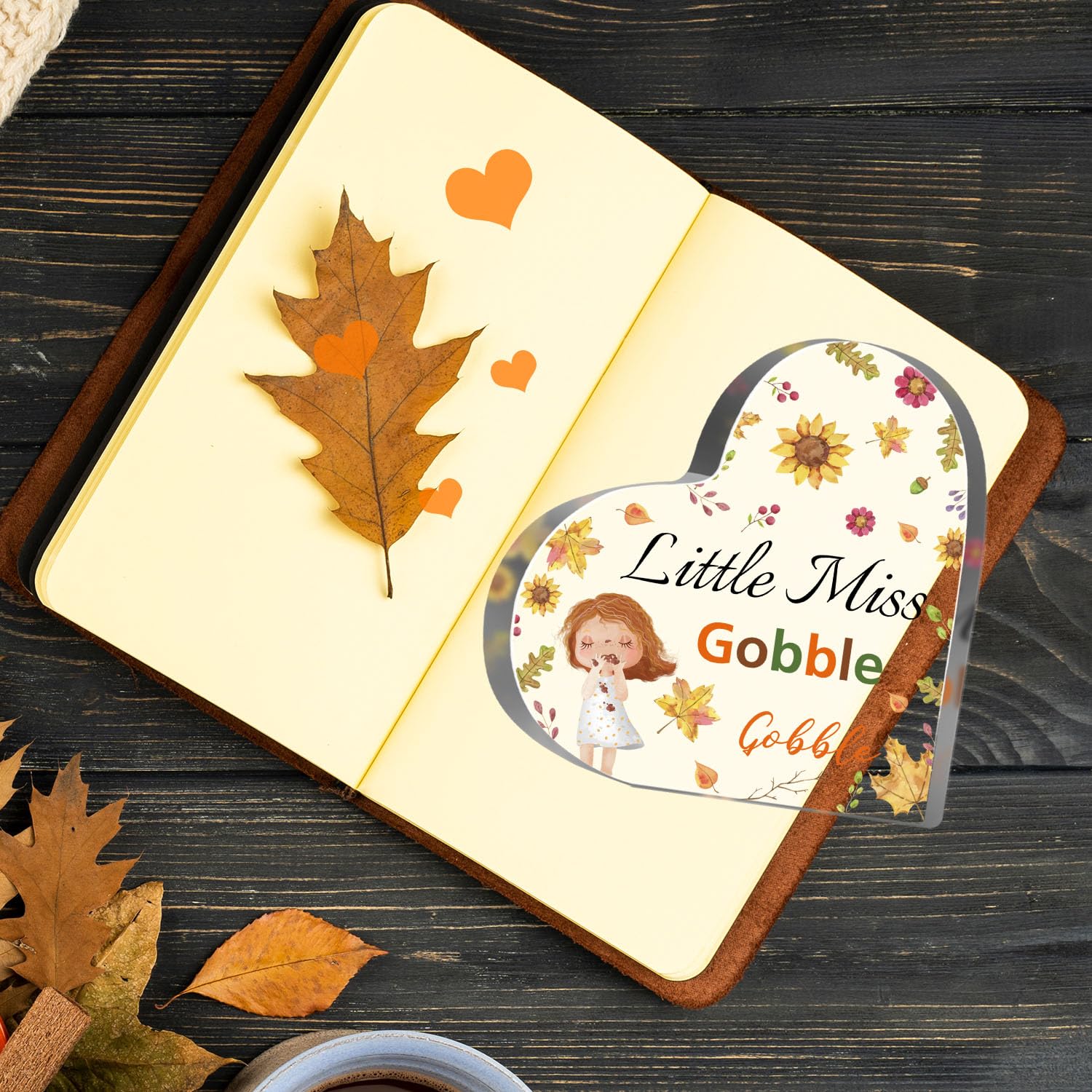 Funny Thanksgiving Gifts for Girls Daughter, Thanksgiving Decor for Table Desk Shelf, Fall Home Desk Decor Ornaments Indoor, Lit