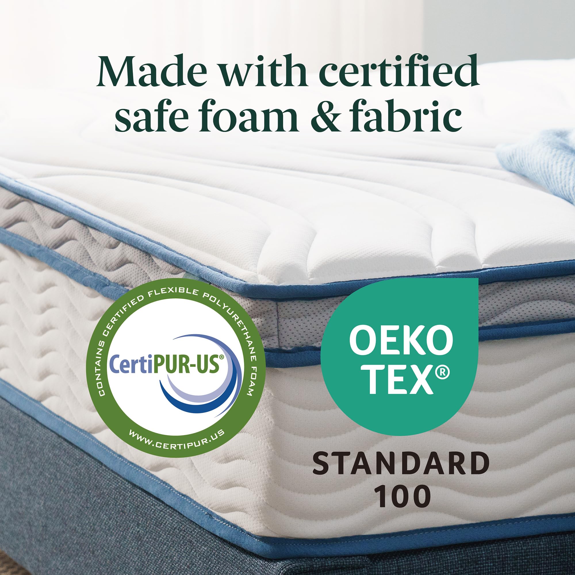 Zinus 8 Inch Spring Sensation Hybrid Mattress [New Version], Full, Fiberglass Free, Medium Firmness, Durable Support, Certified