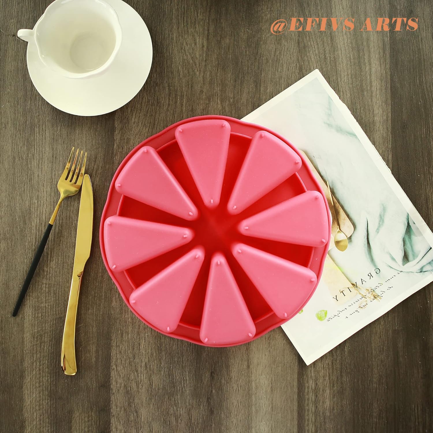 Efivs Arts 8 Cavity Cake Slice Mold Scone Pan Mold Pizza Slice Baking Mold Cornbread Mold Mousse Cake Pizza Mold Triangle Soap M