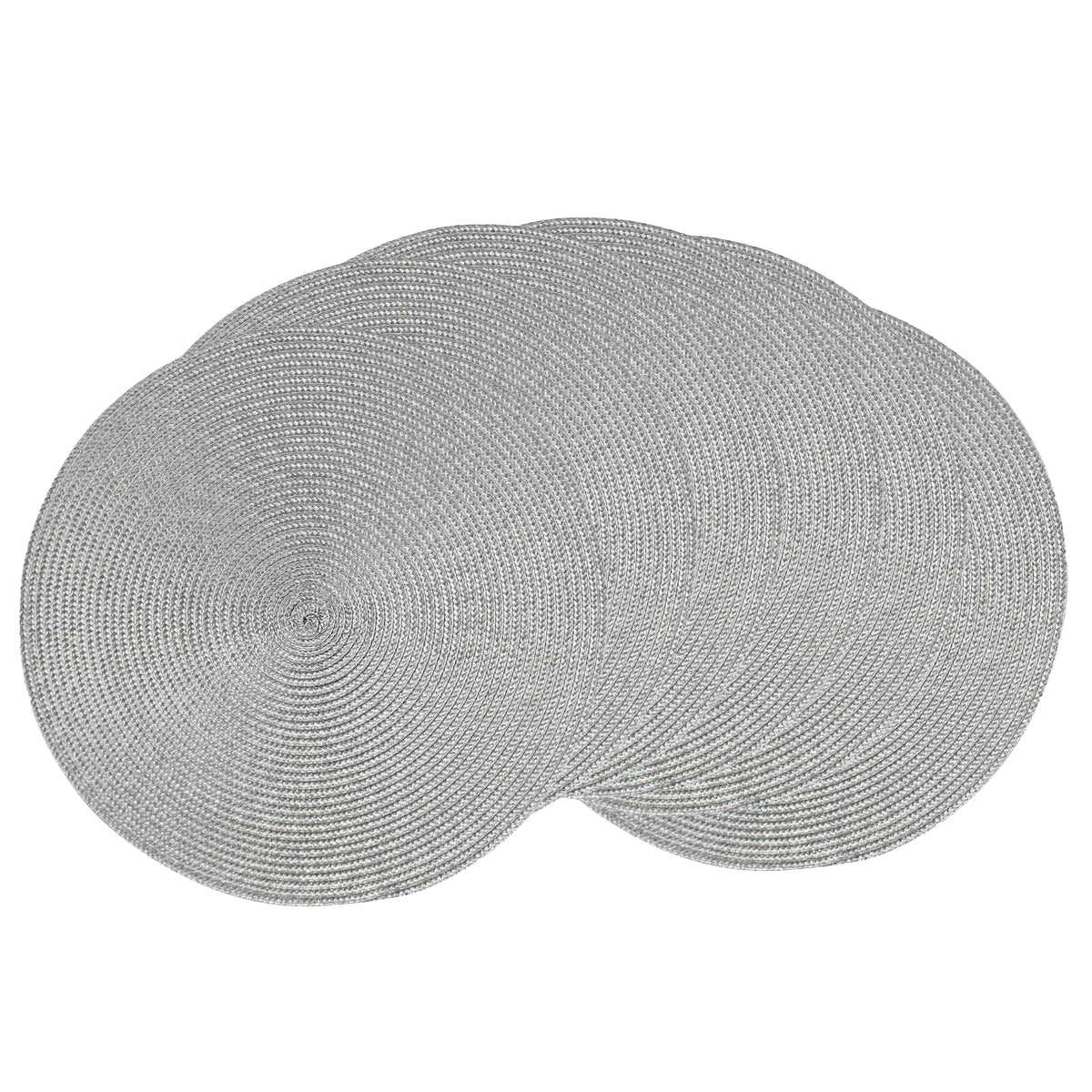 Ahhfsmei Round Braided Placemats 15 Inch Round Table Mats For Dining Tables Natural Woven Heat Resistant Place Mats Set Of 6 (Gr