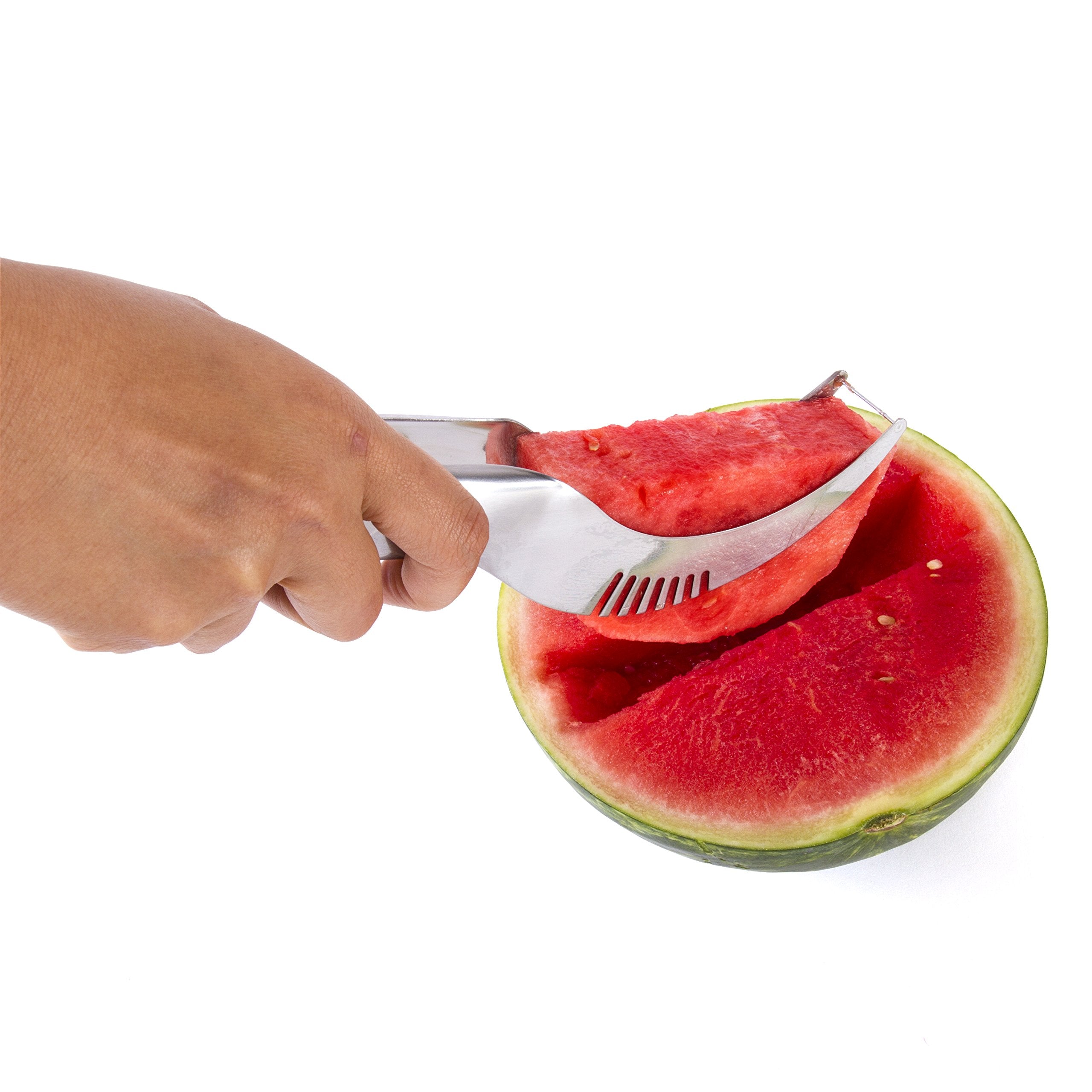 Kitchen + Home Watermelon Slicer Corer And Server - 18/10 Stainless Steel Melon Slicer
