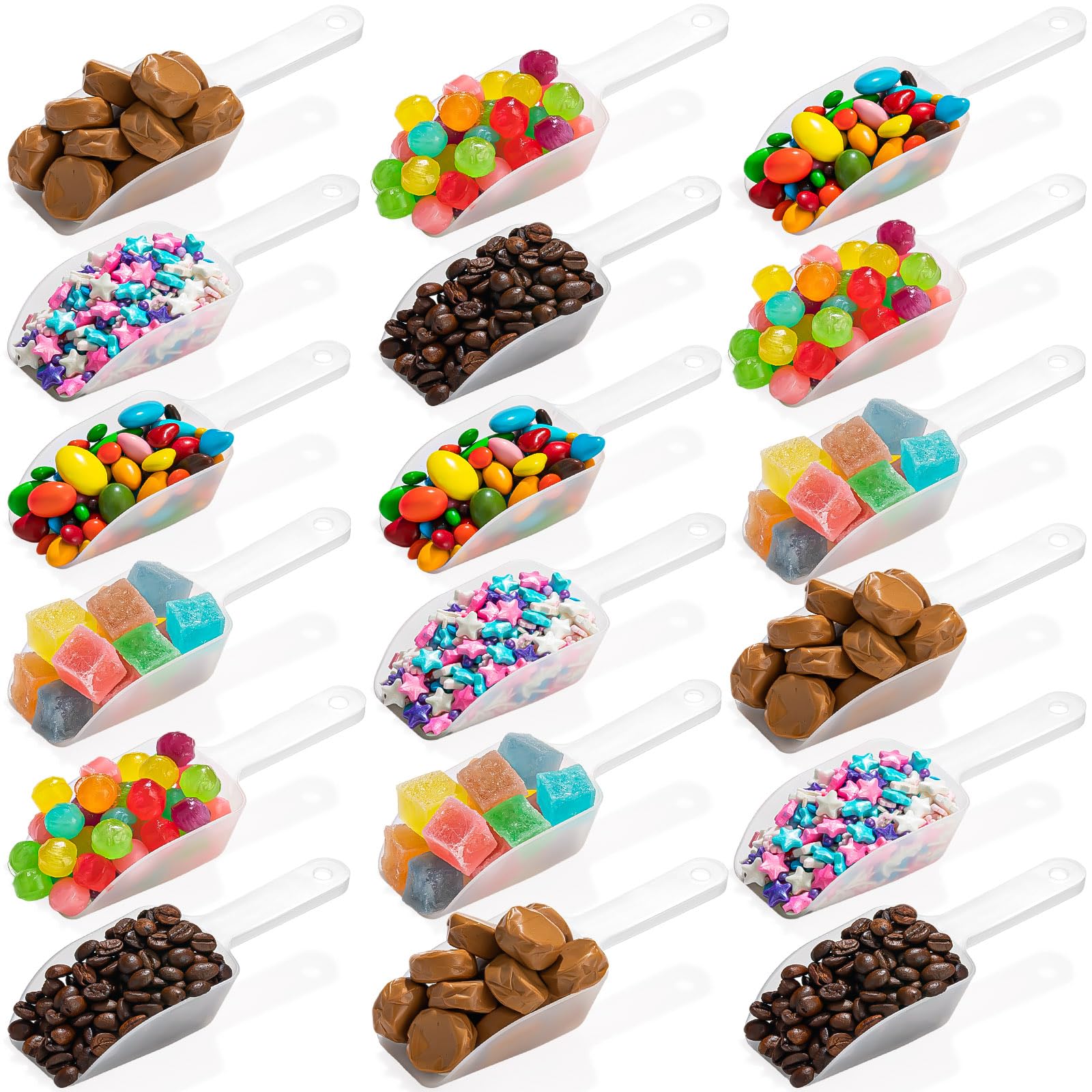 18 Pcs Candy Scoops For Candy Buffet, Mini Ice Cream Scoop Reusable, Plastic Ice Scoop, Ice Scoop For Freezer, Plastic Scoops Fo