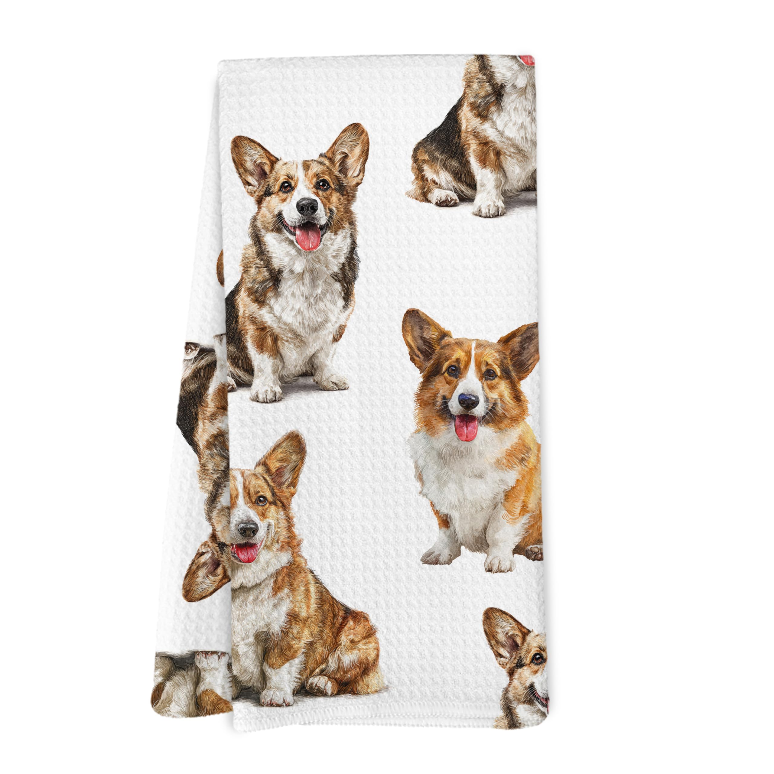 Yorhifa Pembroke Welsh Corgi Gifts Kitchen Dish Towel, Dog Gifts for Women Men Girls Lovers Owner, Dogs Accessories, Pembroke We
