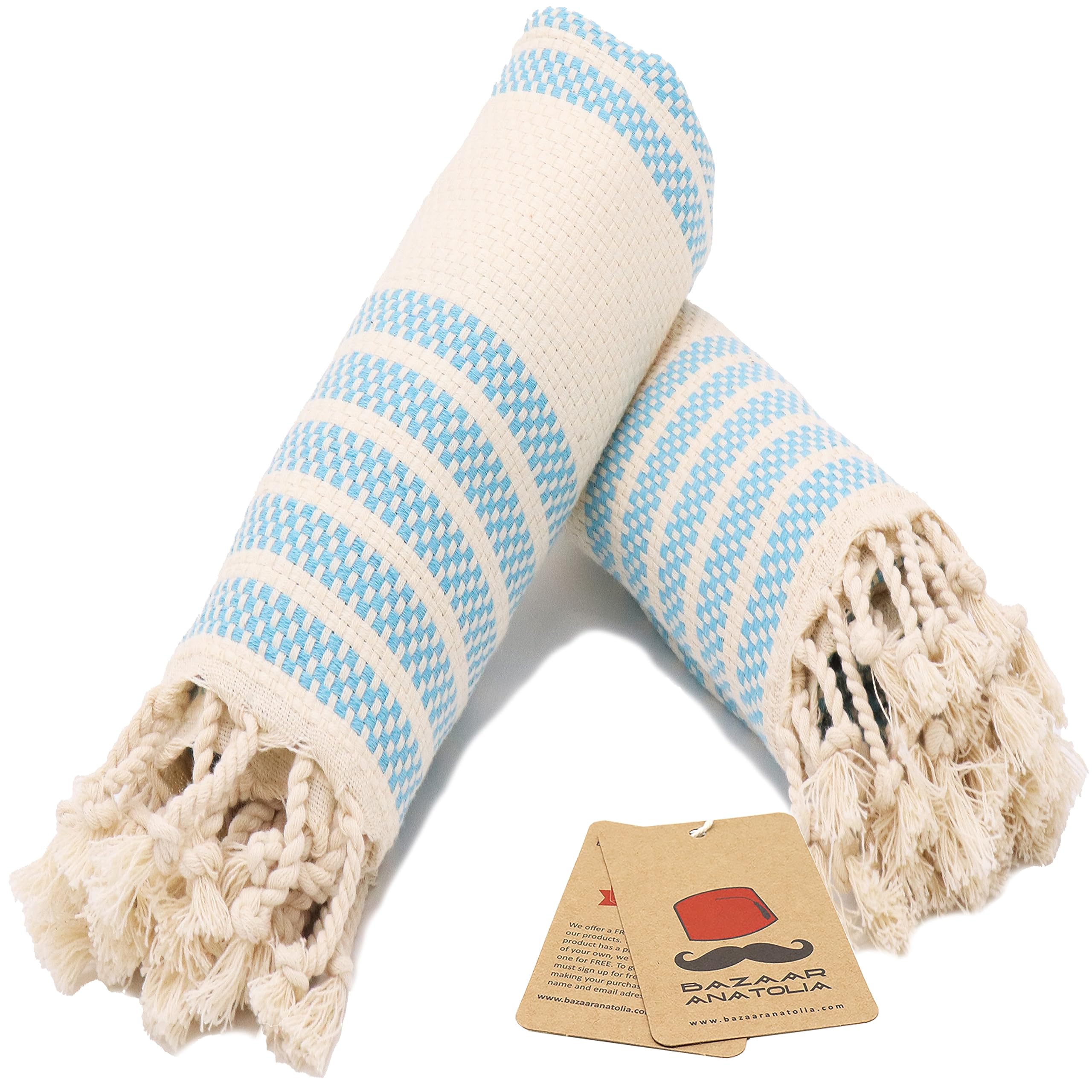 Bazaar Anatolia Turkish Hand Towels Set Of 2 Bathroom Towels 33X19 Inches 100% Cotton Bath Kitchen Towels With Hanging Loop Boho