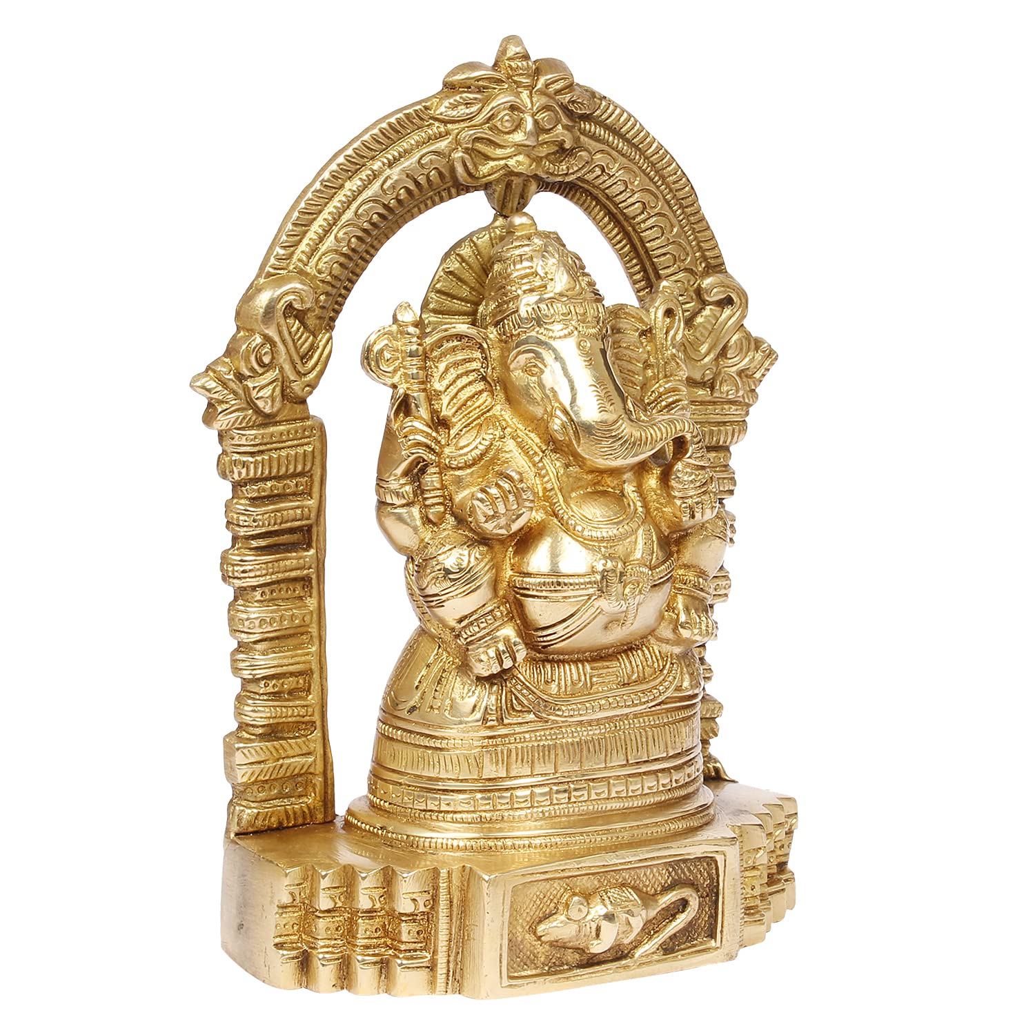Artvarko Brass Ganesha Idol Ganesh Bhagwan Sitting On Singhasana Large Statue God Ganpati Murti For Home Pooja Entrance Dcor 8 I