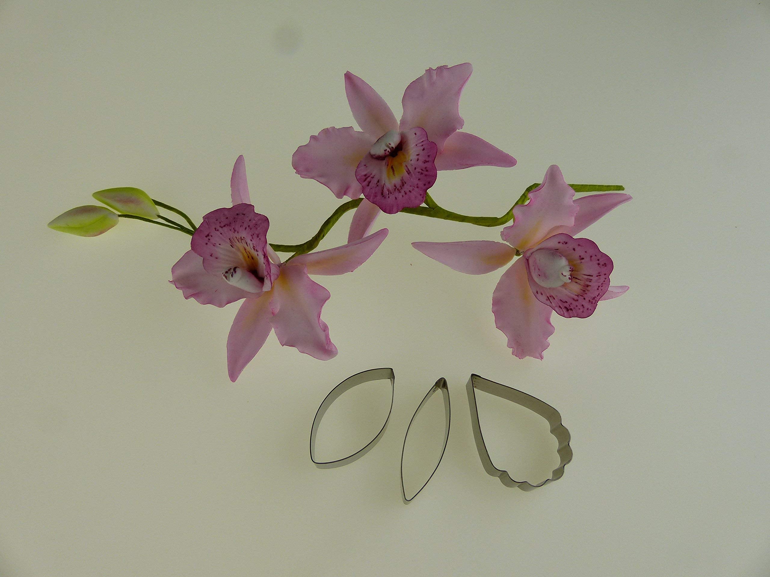 Pme Sugarcraft Cattleya Orchid Petal Cutters, Stainless Steel, Set Of 3, Standard, Silver