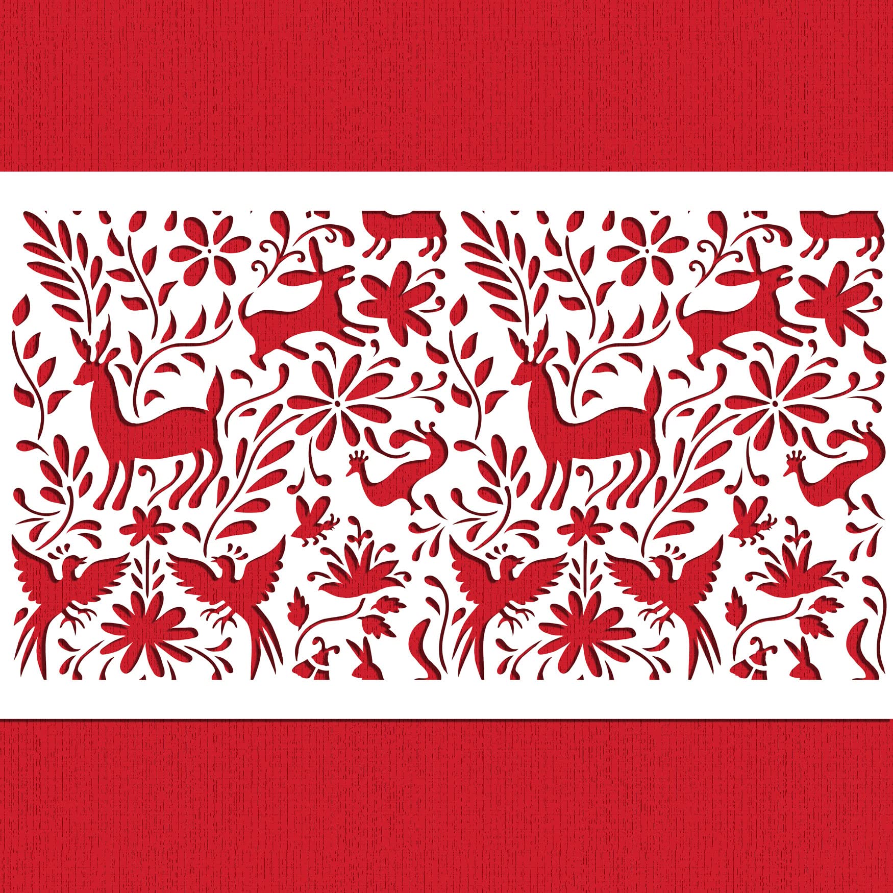 Otomi Animals All Over Cake Side Stencil Sku# C1069 By Designer Stencils