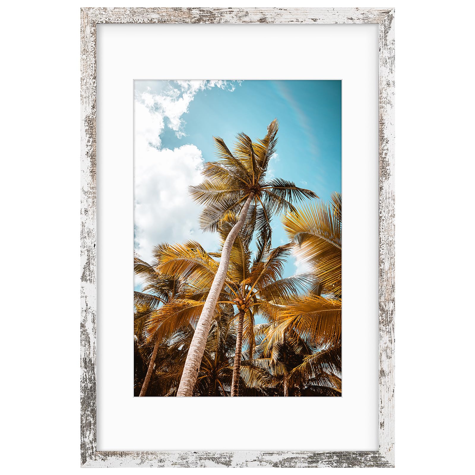 Frametory, 16x24 Picture Frame with Mat for 12x18 Picture- - High Definition Glass Wide Molding - Preinstalled Wall Mounting Har