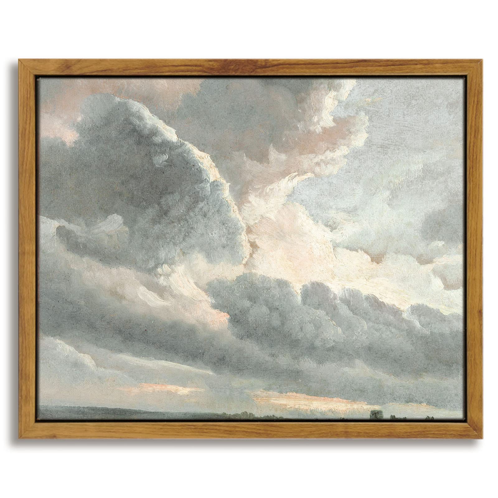 Insimsea Framed Canvas Wall Art Vintage Decor, Large Landscape Wall Art, Study Of Clouds Painting, Modern Farmhouse Decor, Rusti