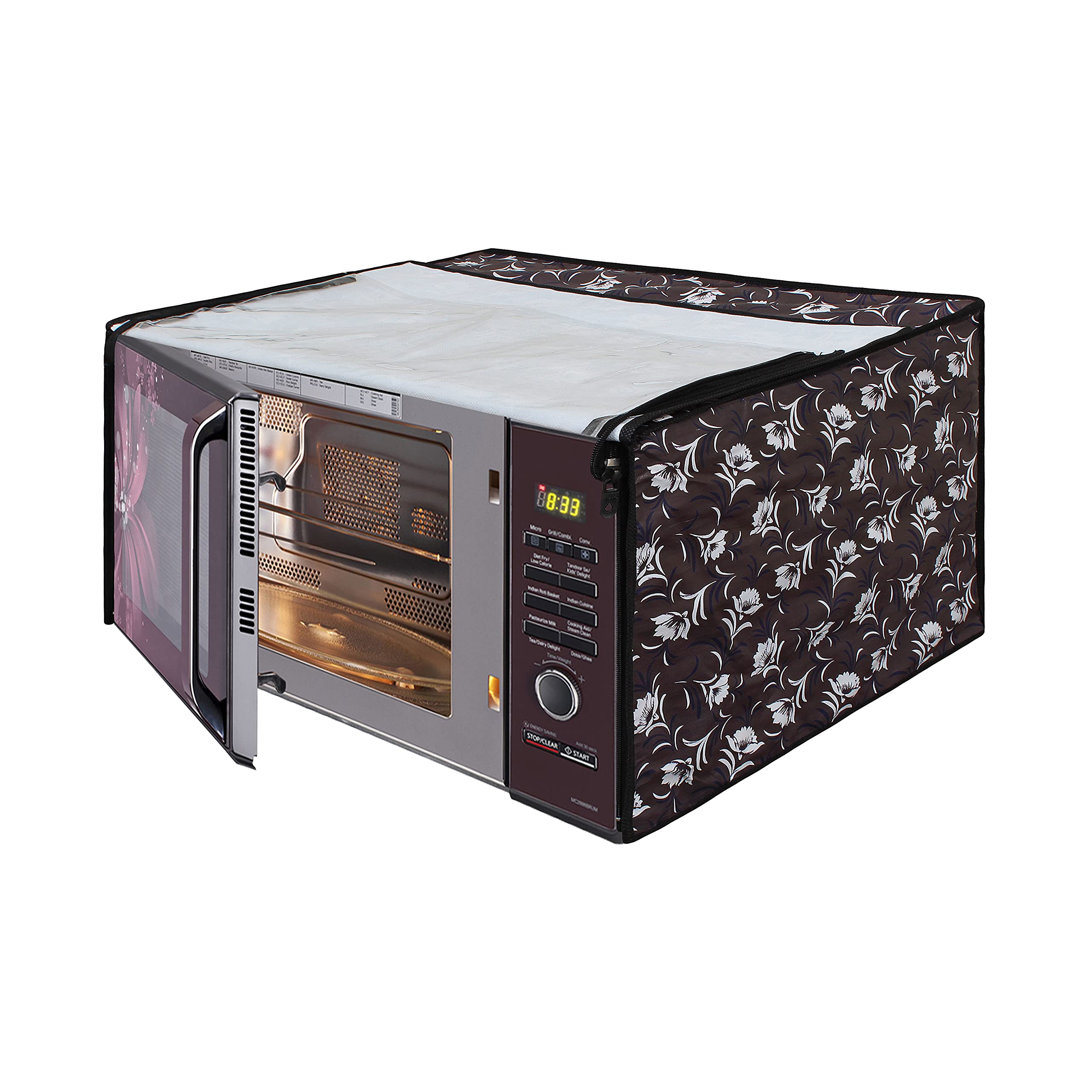 Lithara Printed Waterproof Microwave Oven Cover For Bpl Bplmw30Cig 30L | Sams05 (Multicolor)