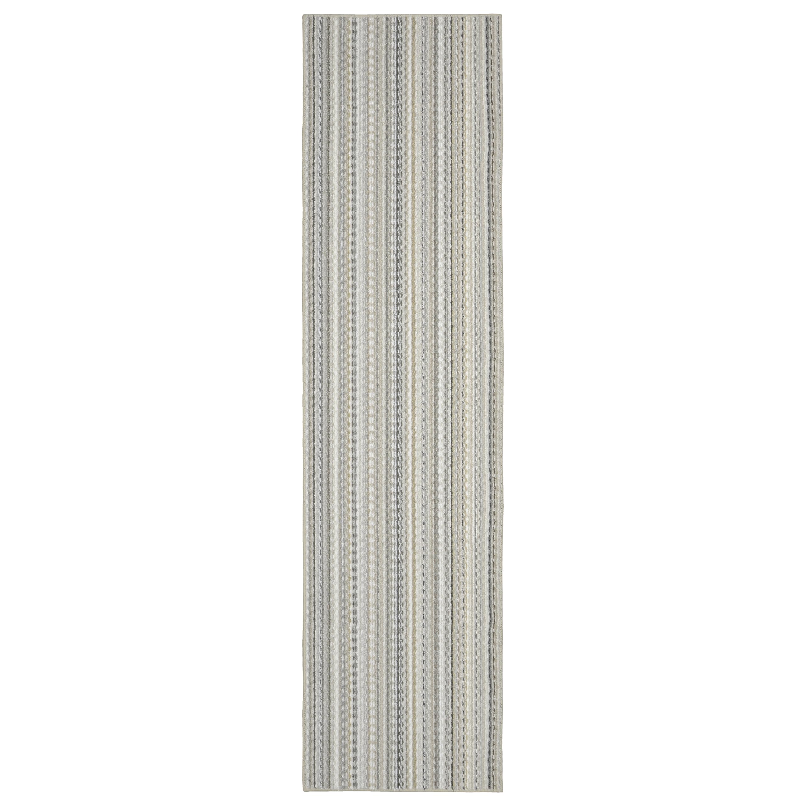 Garland Rug Carnival Stripe Assorted Earth Tone 3x12 Modern Stain Resistance Runner