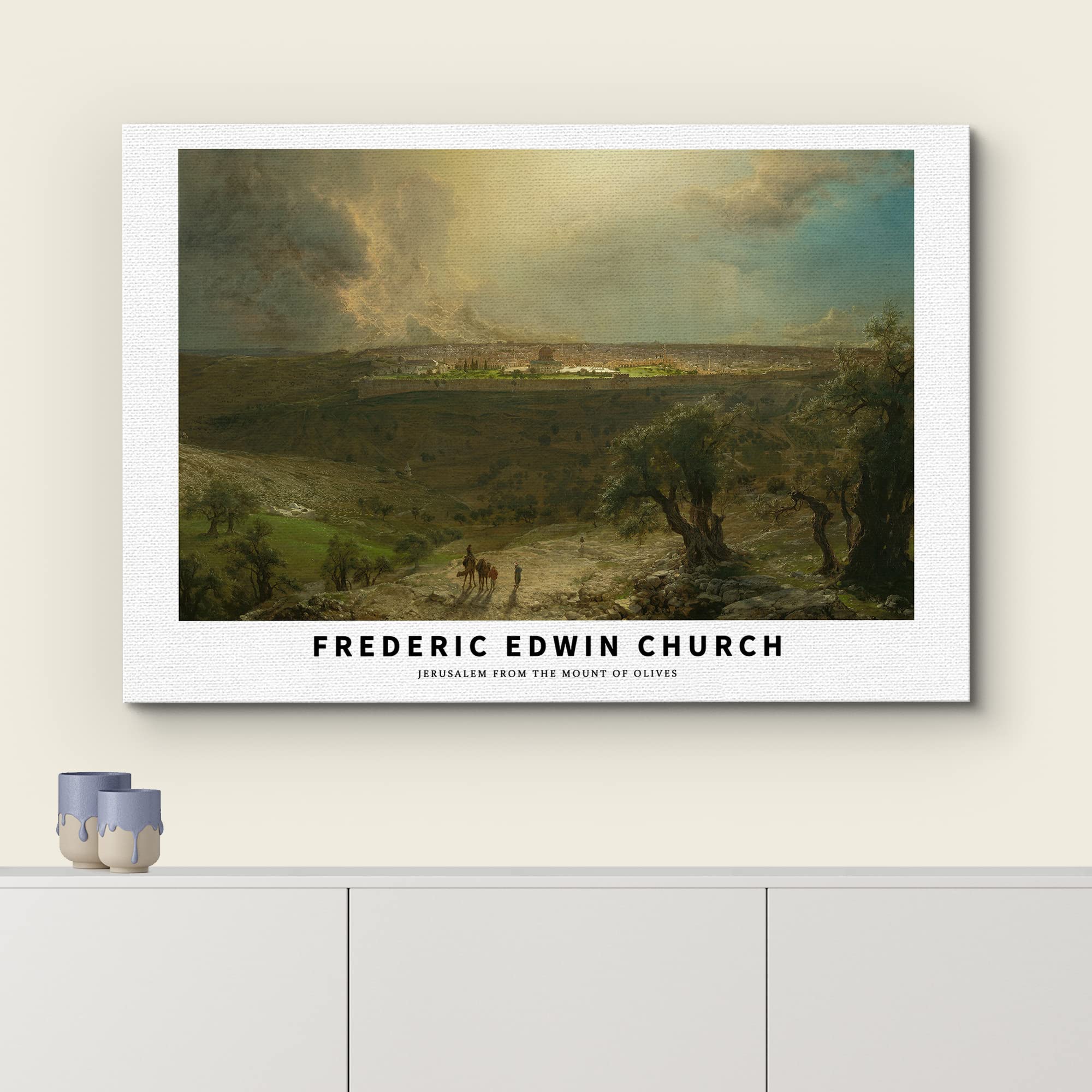 Wall26 Canvas Print Wall Art Jerusalem From Mount Of Olives By Church Historic Classical Illustrations Fine Art Decorative Vinta