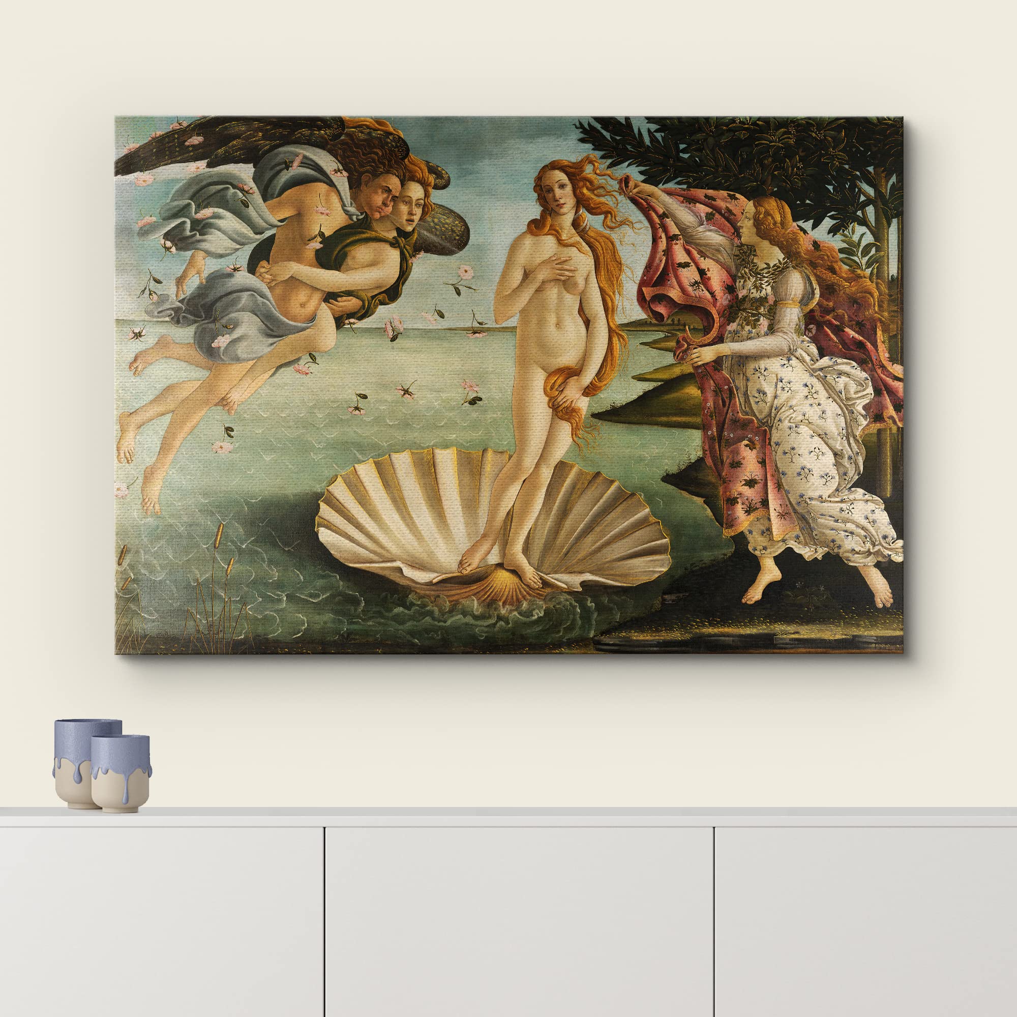 Wall26 Birth Of Venus By Botticelli Giclee Canvas Prints Wrapped Gallery Wall Art, Stretched & Framed Ready To Hang, 12'' L X 18