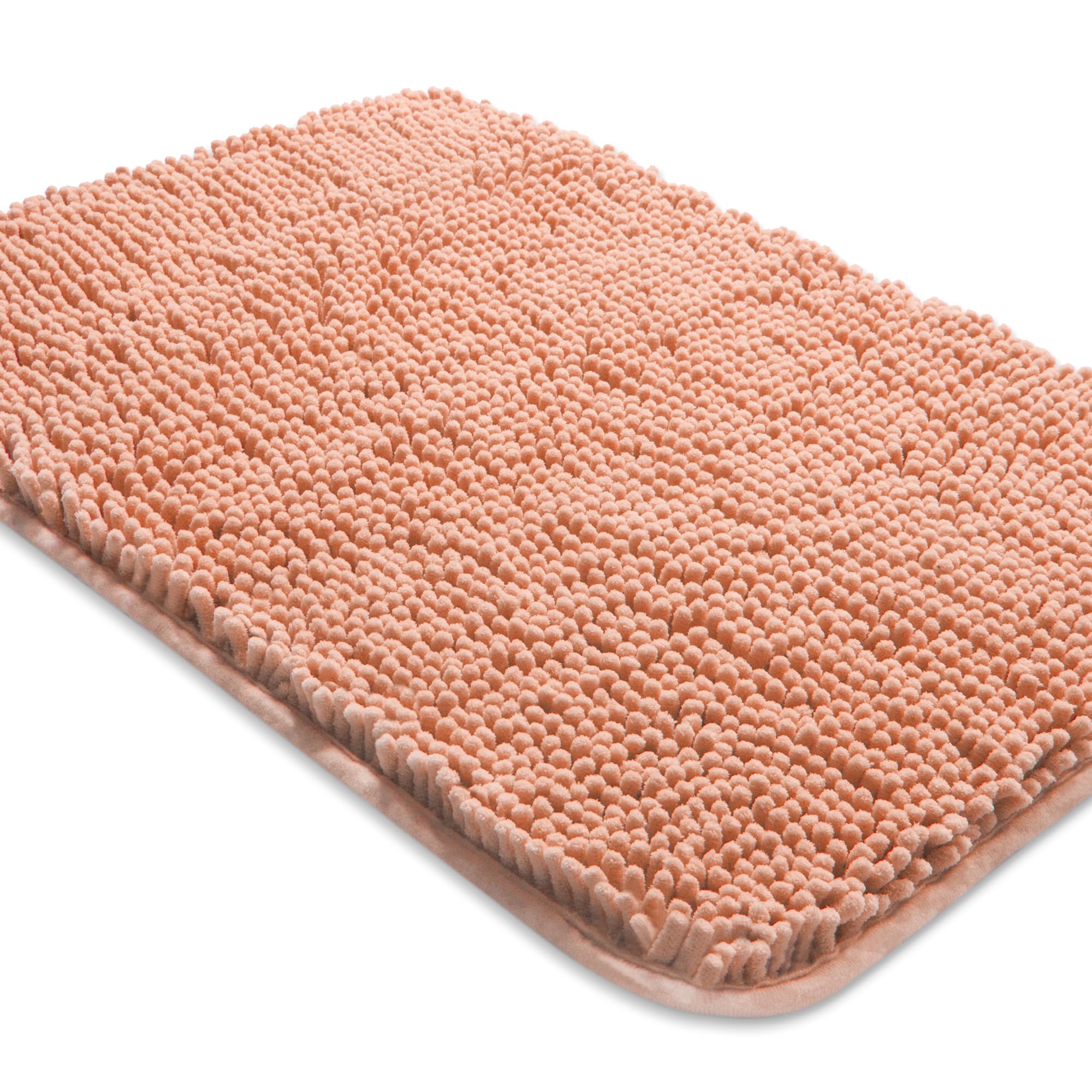 Yeaban Dusty Pink Bathroom Rugs - Thick Chenille Bath Mats | Absorbent And Washable Bath Rug Non-Slip, Plush Rugs For Bathroom F