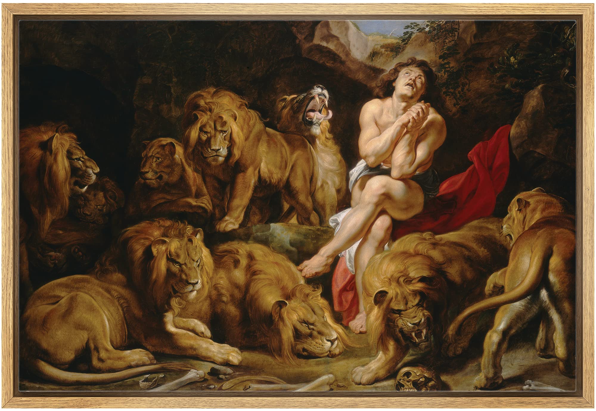 Wall26 - Oil Painting Of Daniel In The Lion'S Den By Peter Paul Rubens In C. 1615 - Baroque Style - Catholic, Christianity - Fra