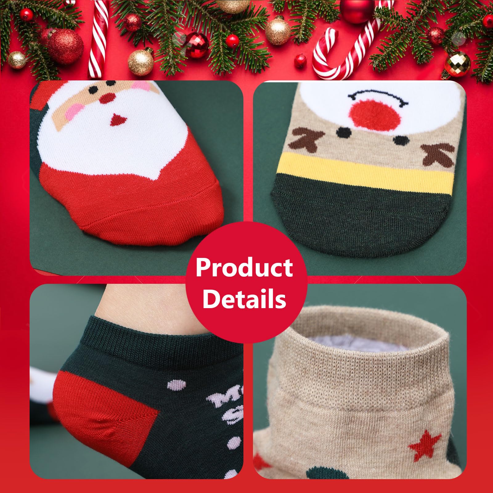 MJartoria Christmas Socks Advent Calendar 2025 Kids -24 Days of Advent Box Socks Christmas Countdown, Santa Elk Snowman Tree Pat