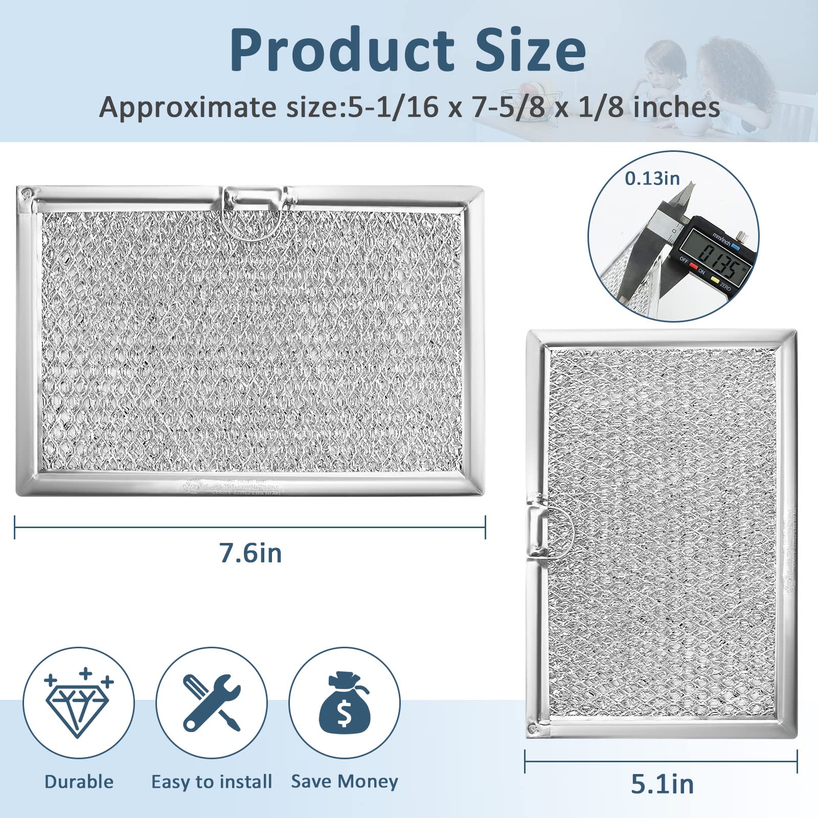 Wb06X10608 5304464105 Microwave Grease Filter Fit For Frigi.Daire G.E Microwave By Fetechmate Replace 5304517871 5304478913 5304
