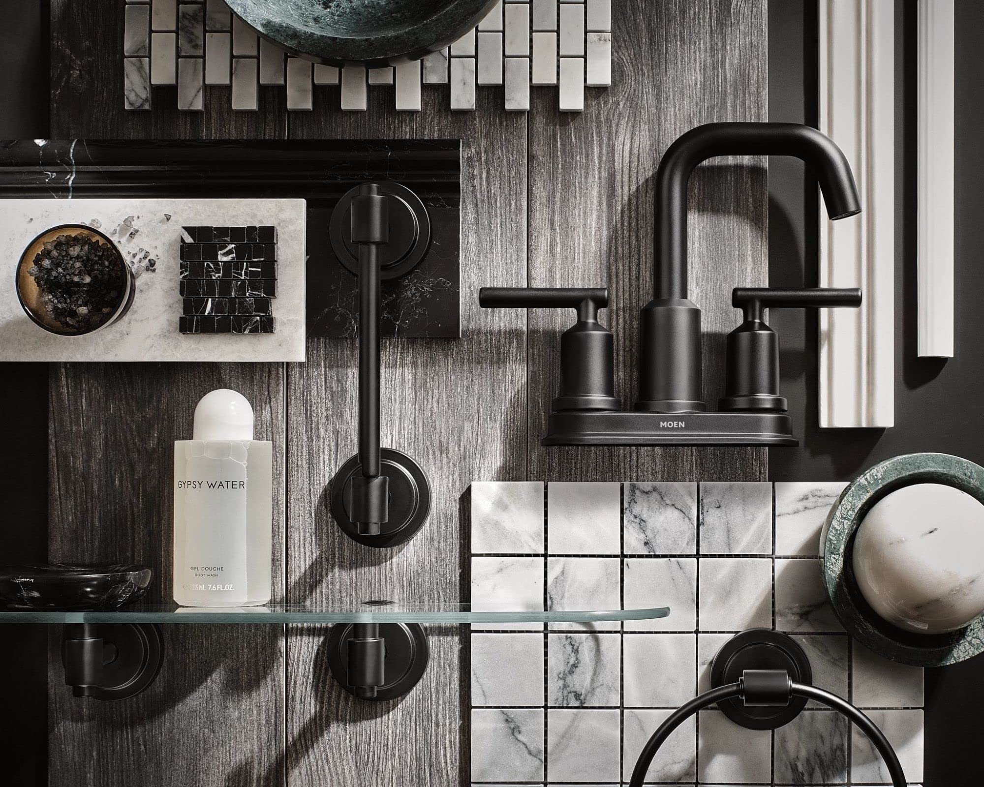 Moen DN0786BL Iso Collection Bathroom Hand Towel Ring  Matte Black