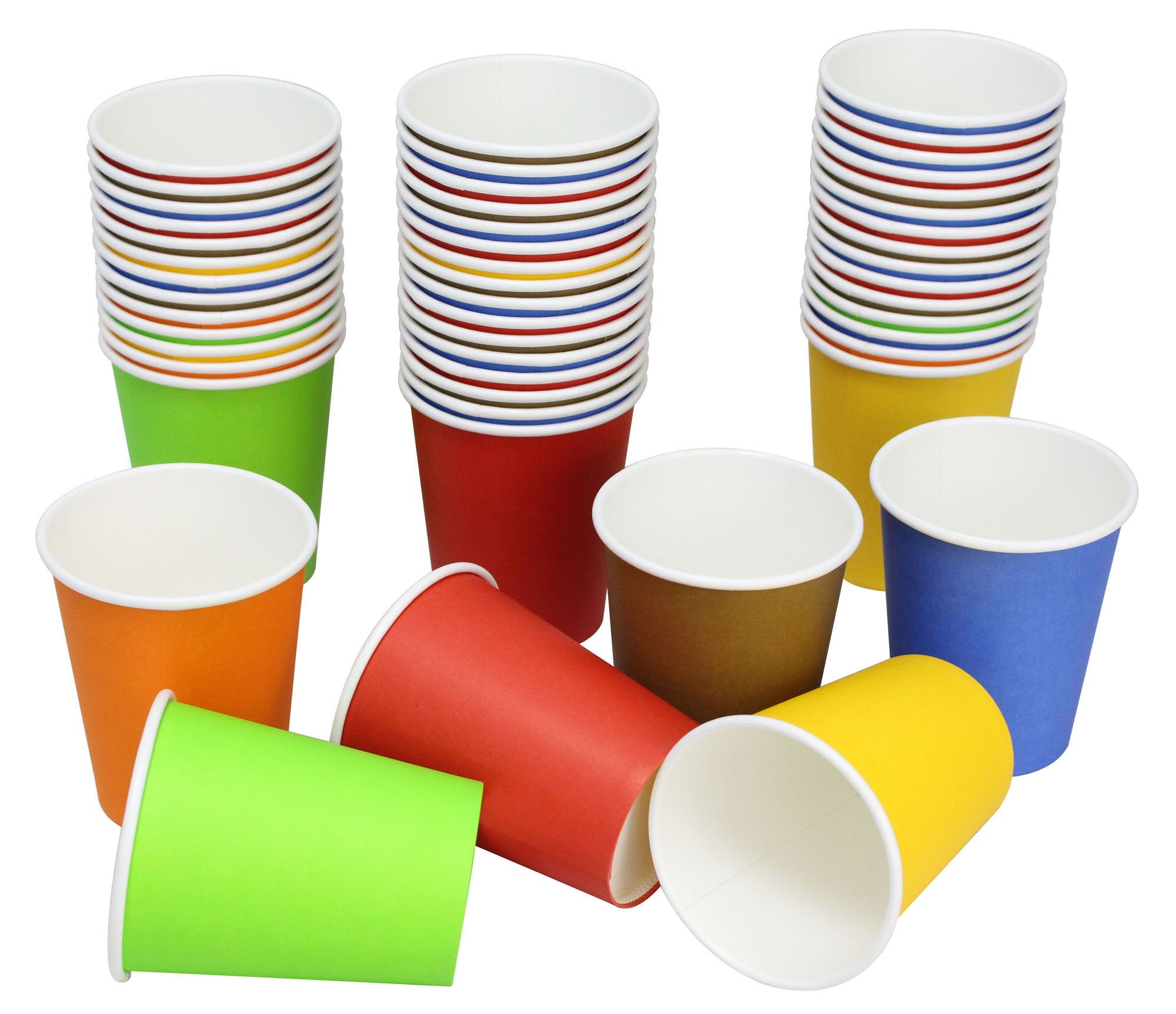 Yes!Fresh Hot Party Paper Cups, 8 Ounce, 50 Count, Multiple Colors (Multiple Colors)