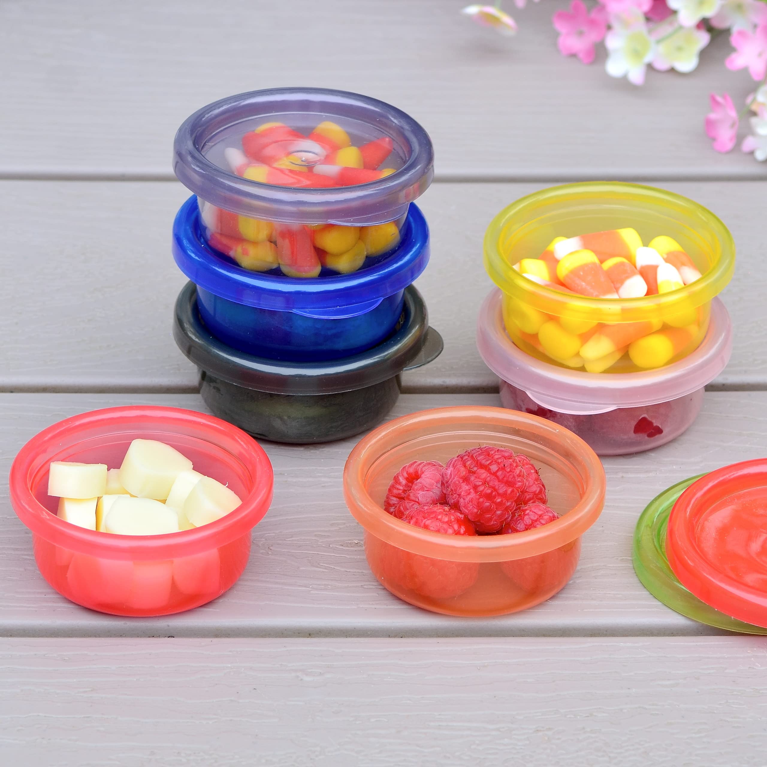 Youngever 9 Pack Snack Containers, Meal Prep Containers, Sauce Containers, Small Food Storage Containers With Lids, Condiment Cu