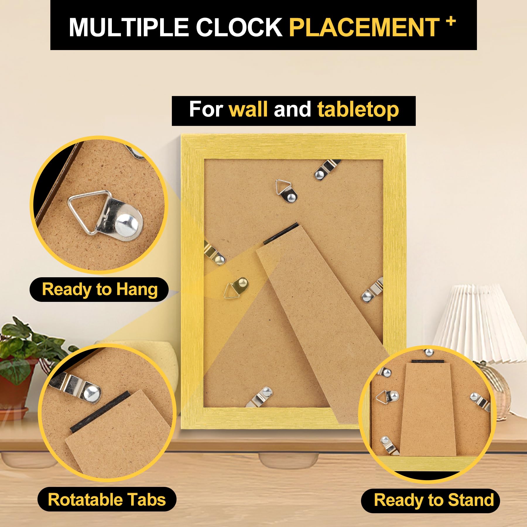 TOFOREVO Picture Frames 4x6 Set of 2 Distressed Gold Wood Grain Photo Frame for Gallery Wall Mounting or Tabletop Display