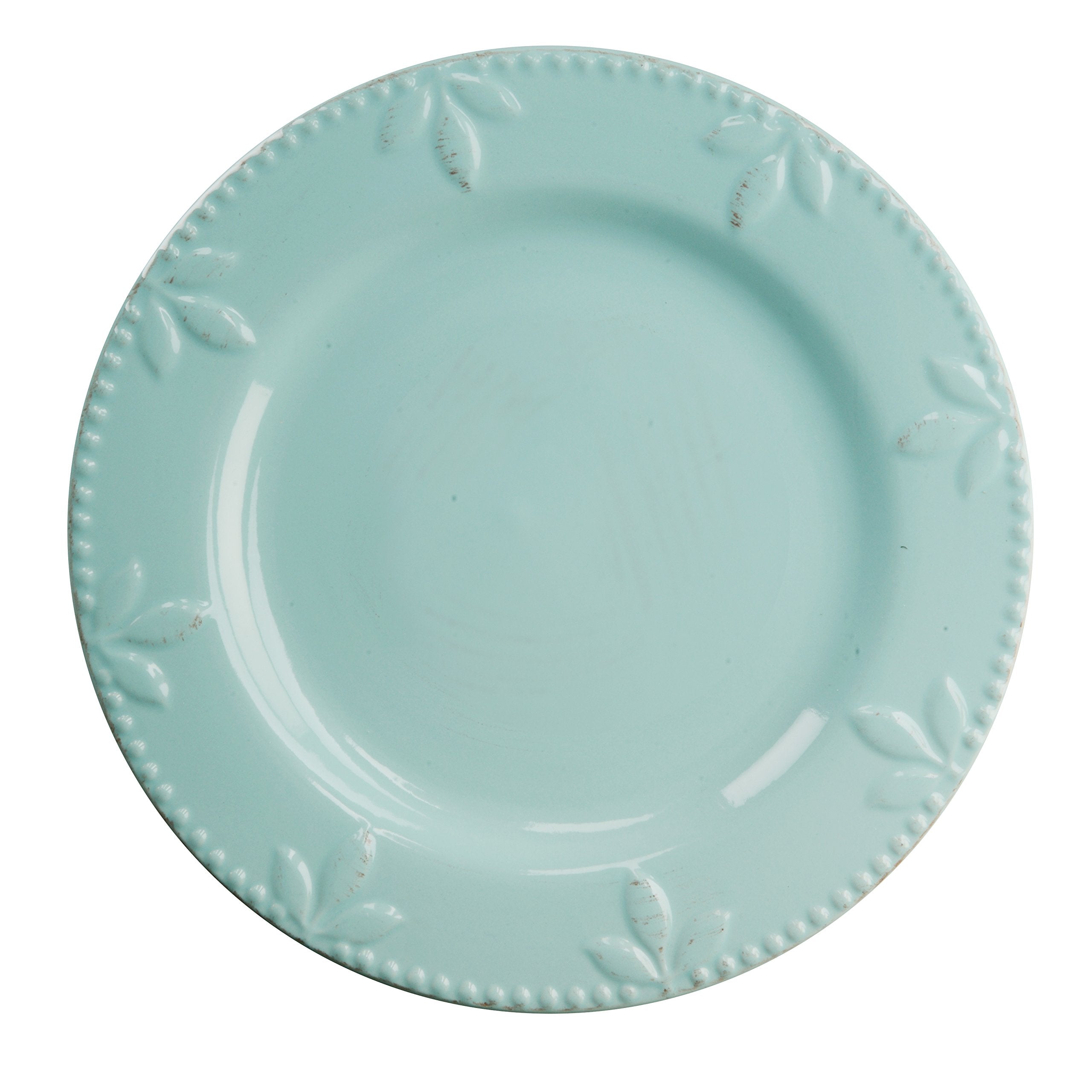 Signature Housewares 4 Piece Sorrento Collection Stoneware Dinnerware Set, Aqua Blue