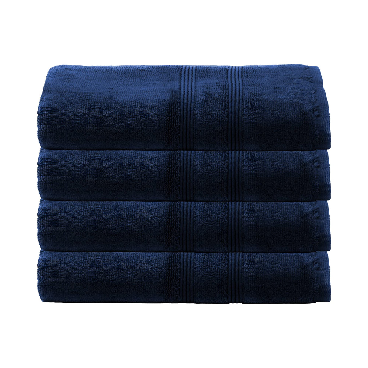 Mosobam 700 Gsm Hotel Luxury Hand Towels 16X30, Set Of 4, Navy Blue, Turkish Hand Towels, Viscose Made From Bamboo - Turkish Cot
