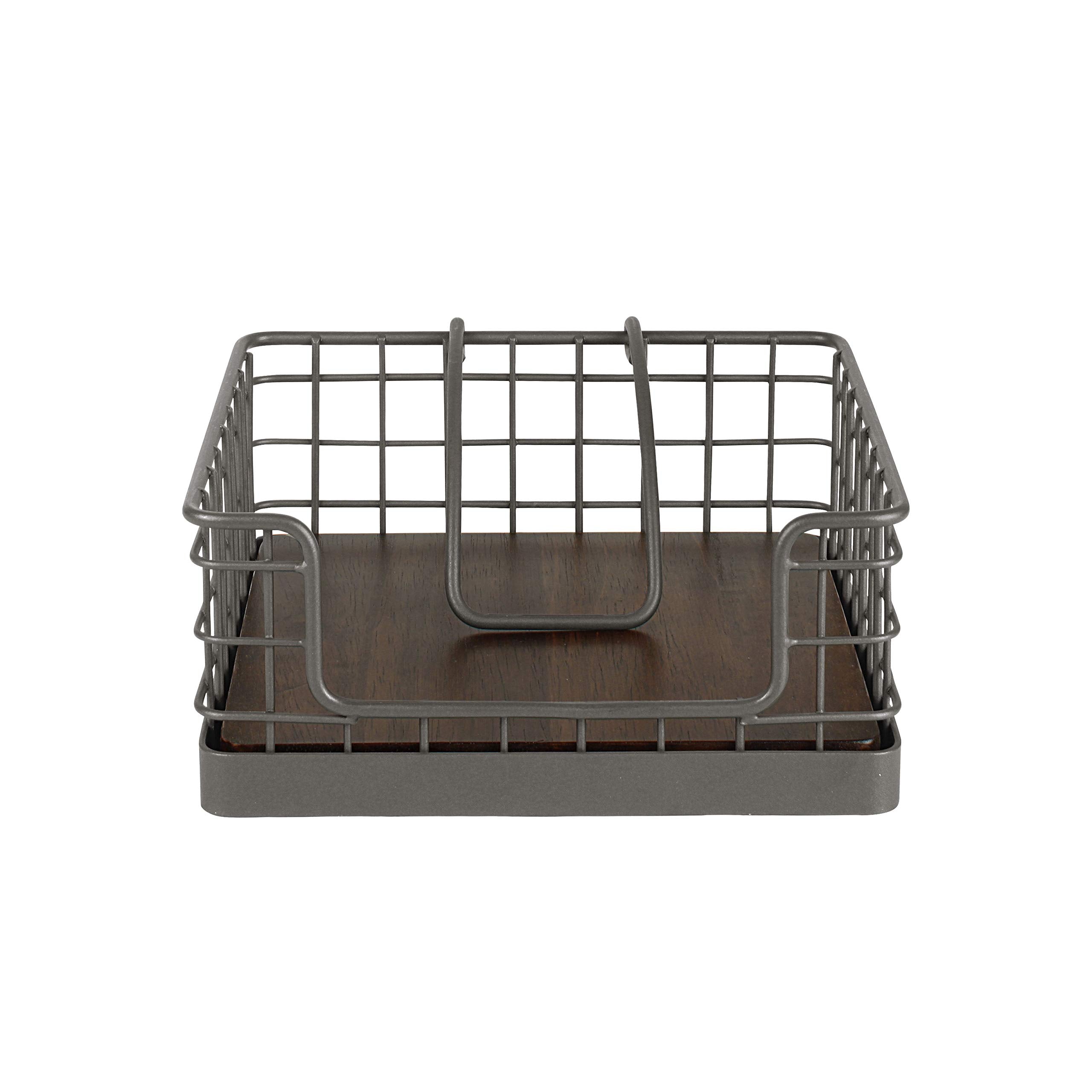 Spectrum Madison Weighted Napkin Holder (Industrial Gray) - Dispenser & D  Cor For Kitchen, Dining Room, Outdoor, & Bar Tabletop
