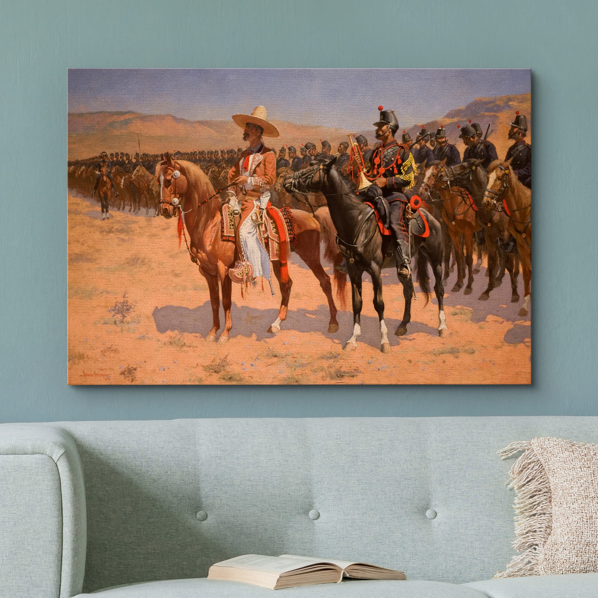 The Mexican Major (1889) (The Wild West Or The Troops) By Frederic Remington - Canvas Print Wall Art Famous Painting Reproductio
