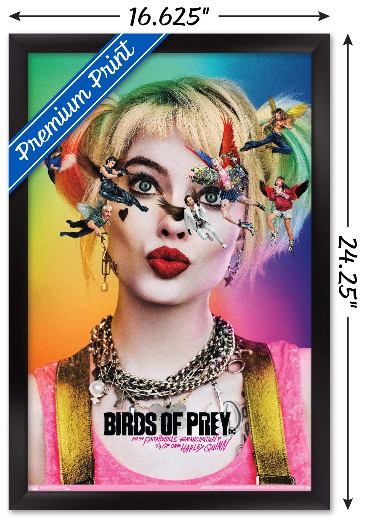 Trends International Dc Comics Movie - Birds Of Prey - Teaser Wall Poster, 14.725'' X 22.375'', Black Framed Version