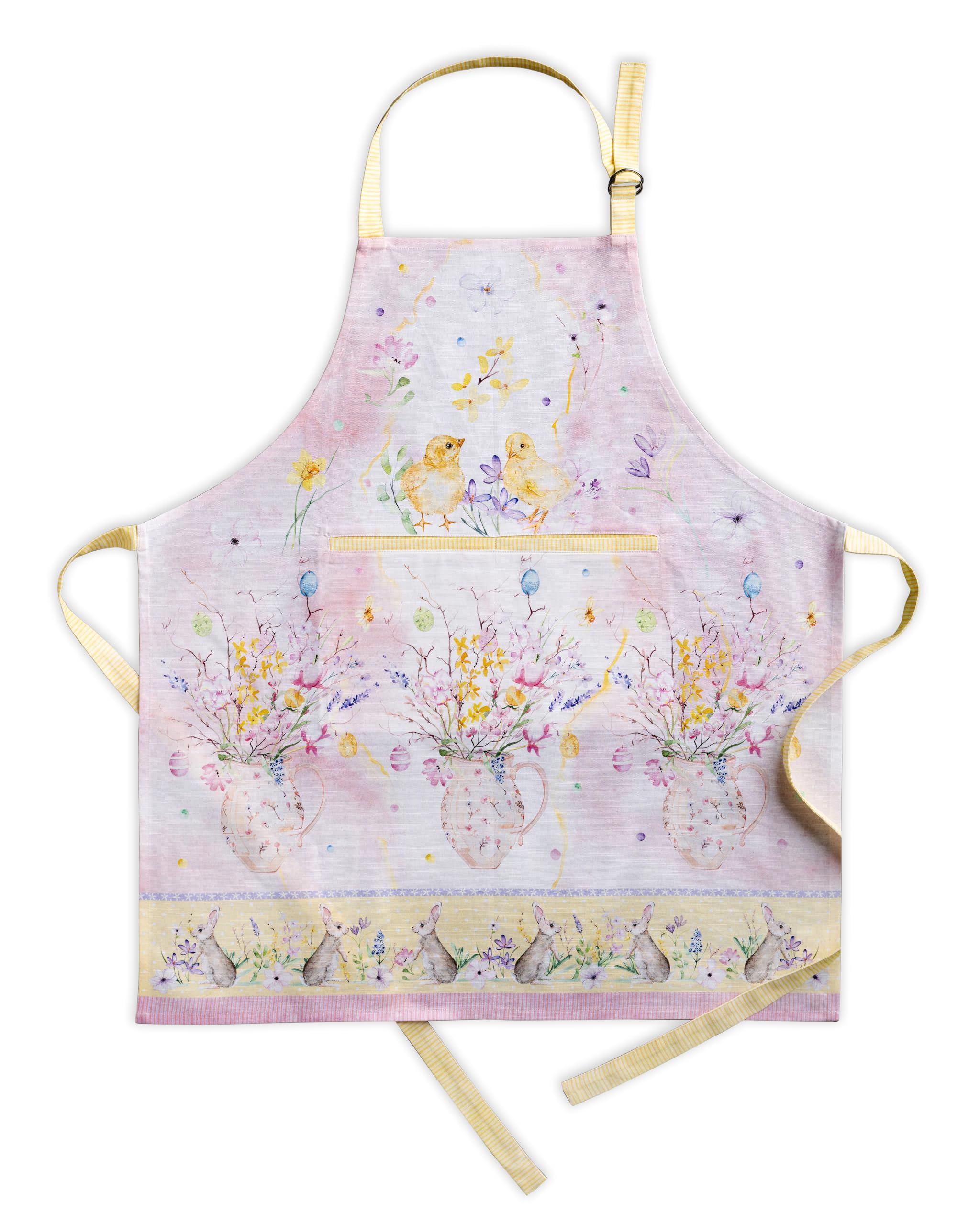 Maison D' Hermine Apron 100% Cotton 27.50''X31.50'' 1 Piece Adjustable Neck Strap Apron With Center Pocket For Mother'S Day Gift