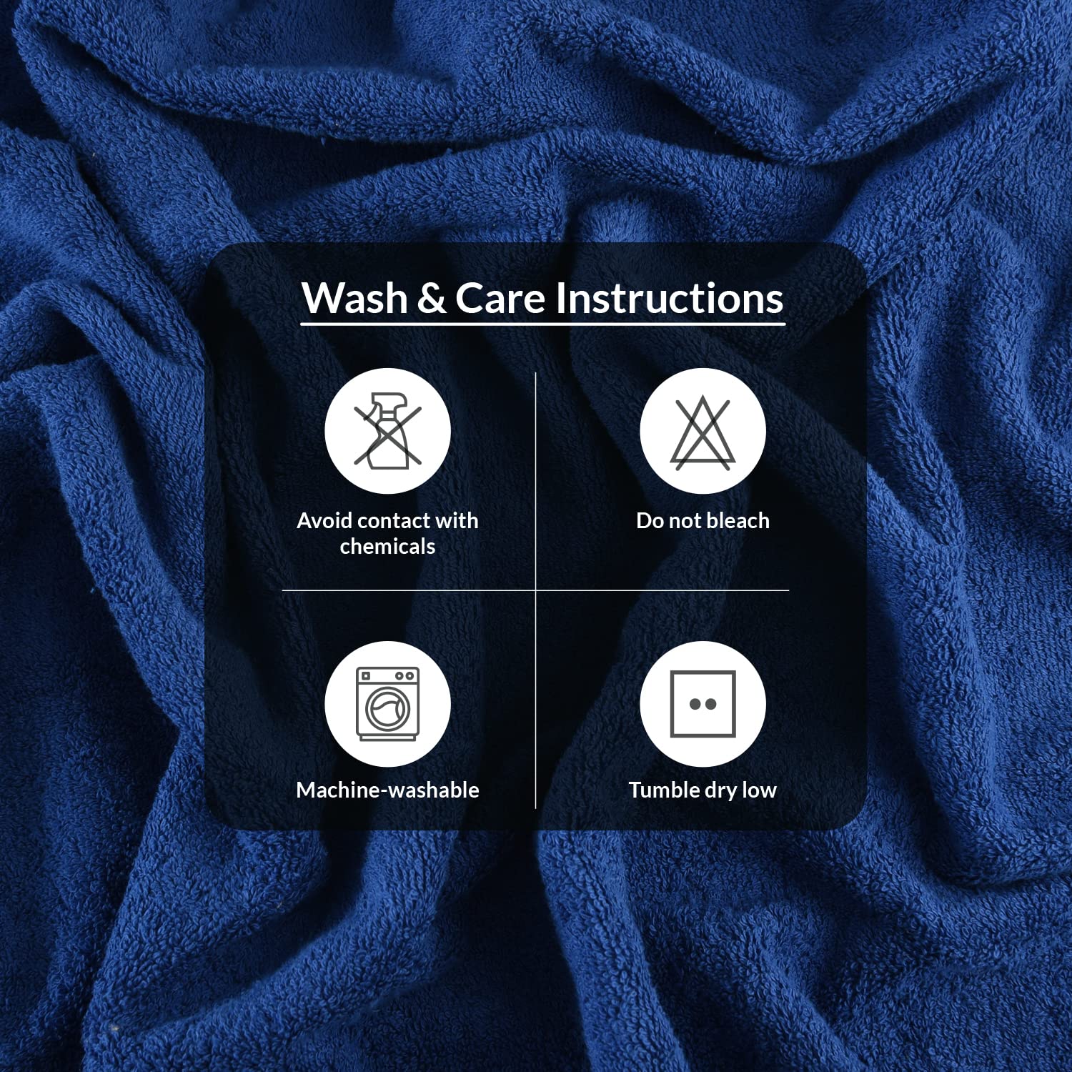Infinitee Xclusives Premium Bath Towels Set Pack of 4-100% Ring Spun Cotton Towels - Navy Blue Bath Towels 27 x 54 - Soft Feel  Quick Dry  Highly Absorbent Durable Towels  Perfect for Daily Use