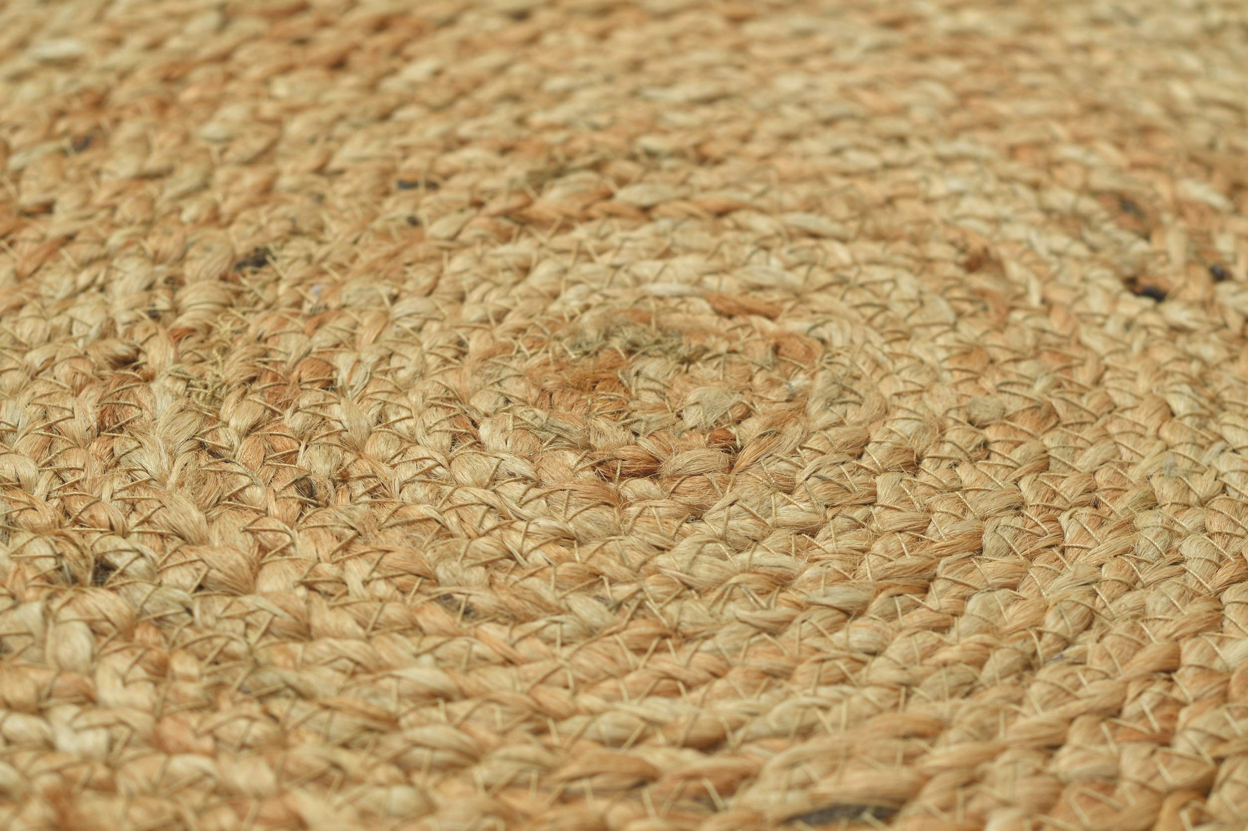 LaVichitra Braided Jute Placemats 35 Cm Round - Dining Table, Bed Side/Centre Table/Shelves -Natural/Beige - 5 Piece