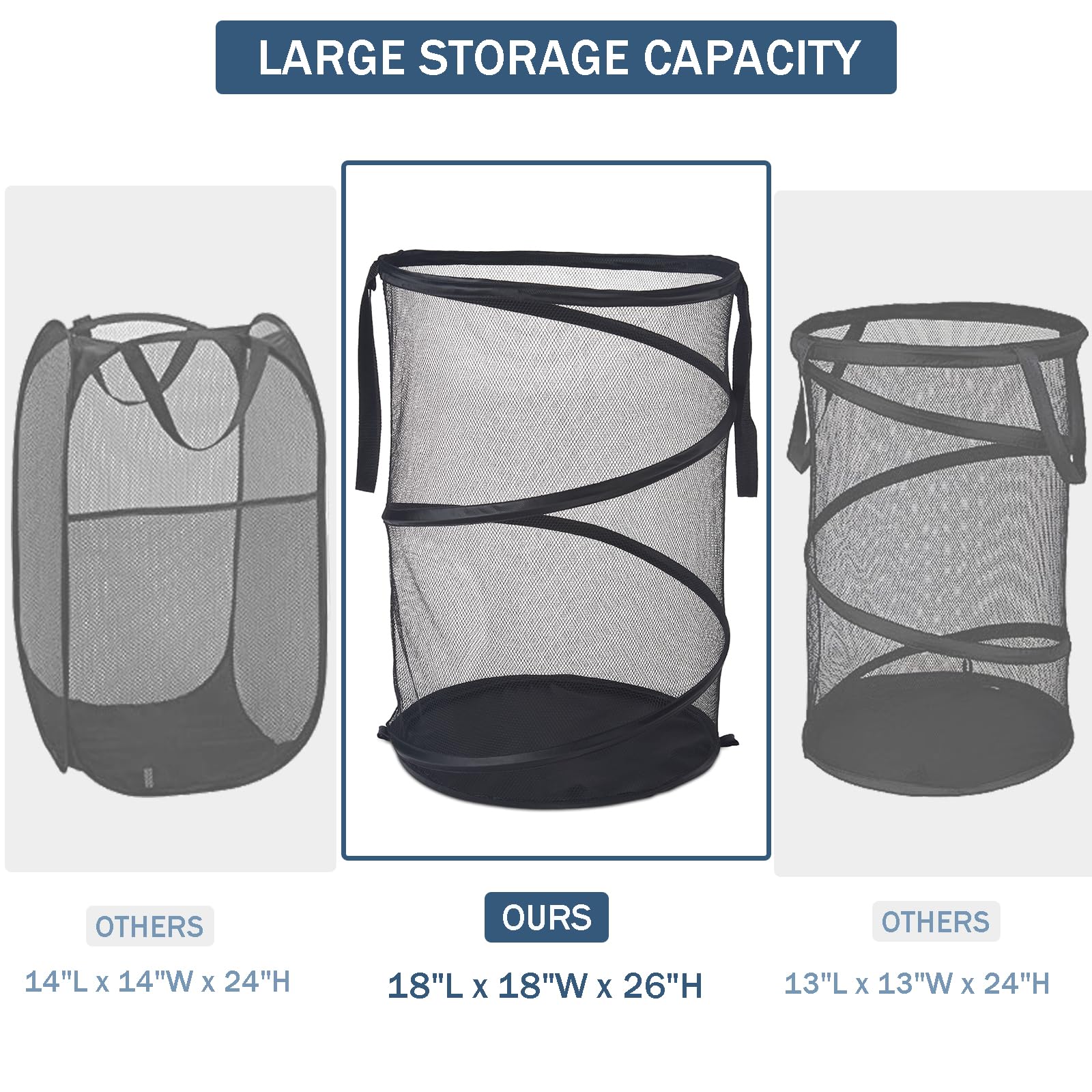 Mesh Popup Laundry Hamper 115L Foldable Laundry Basket Extra Large Capacity Collapsible Clothing Storage Basket With Handles 26