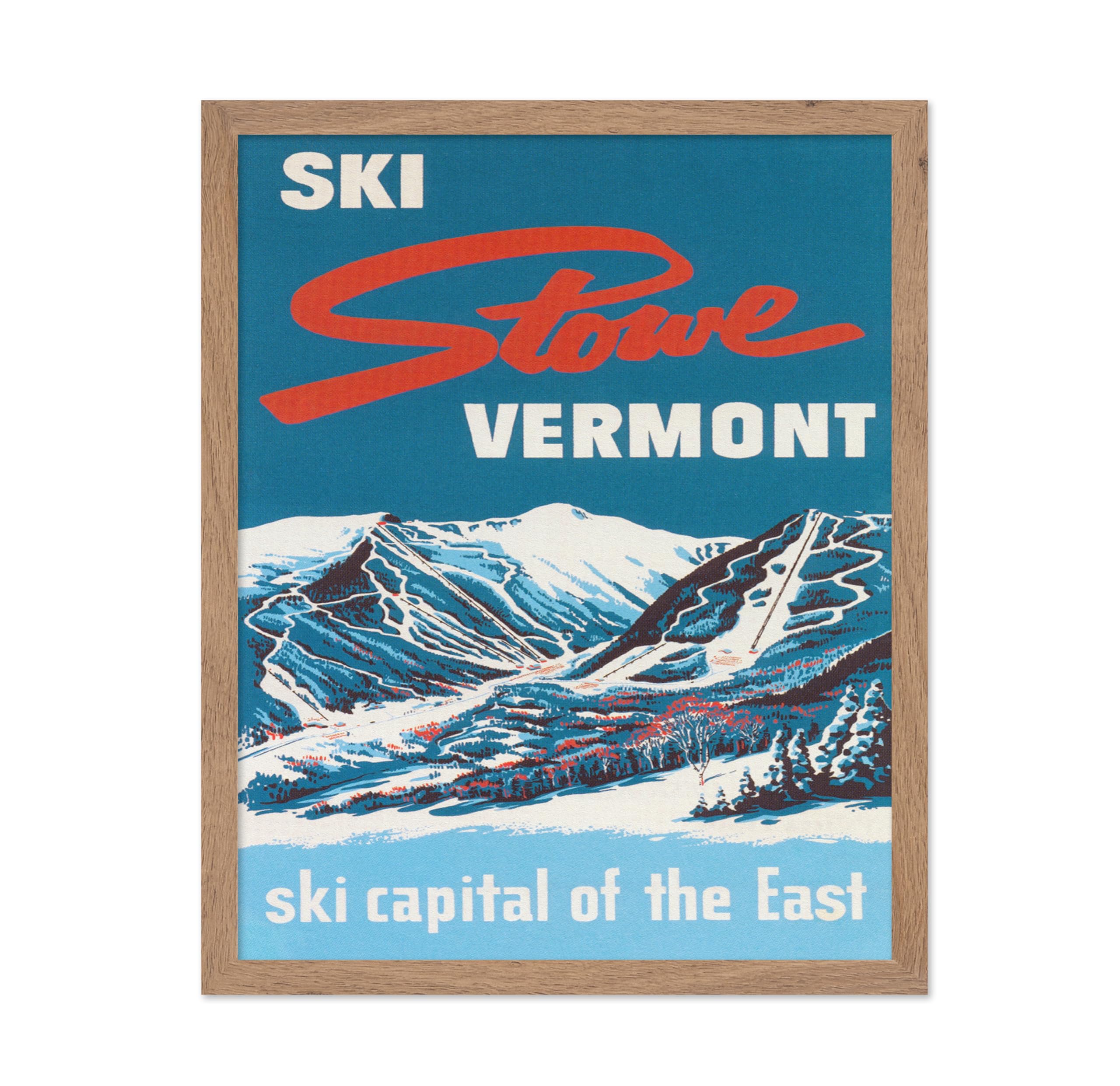 Poster Master Vintage Poster - Retro Travel Print - Gift for Traveler, Friend - Stowe Vermont, Ski Capital of the East, USA - Wa