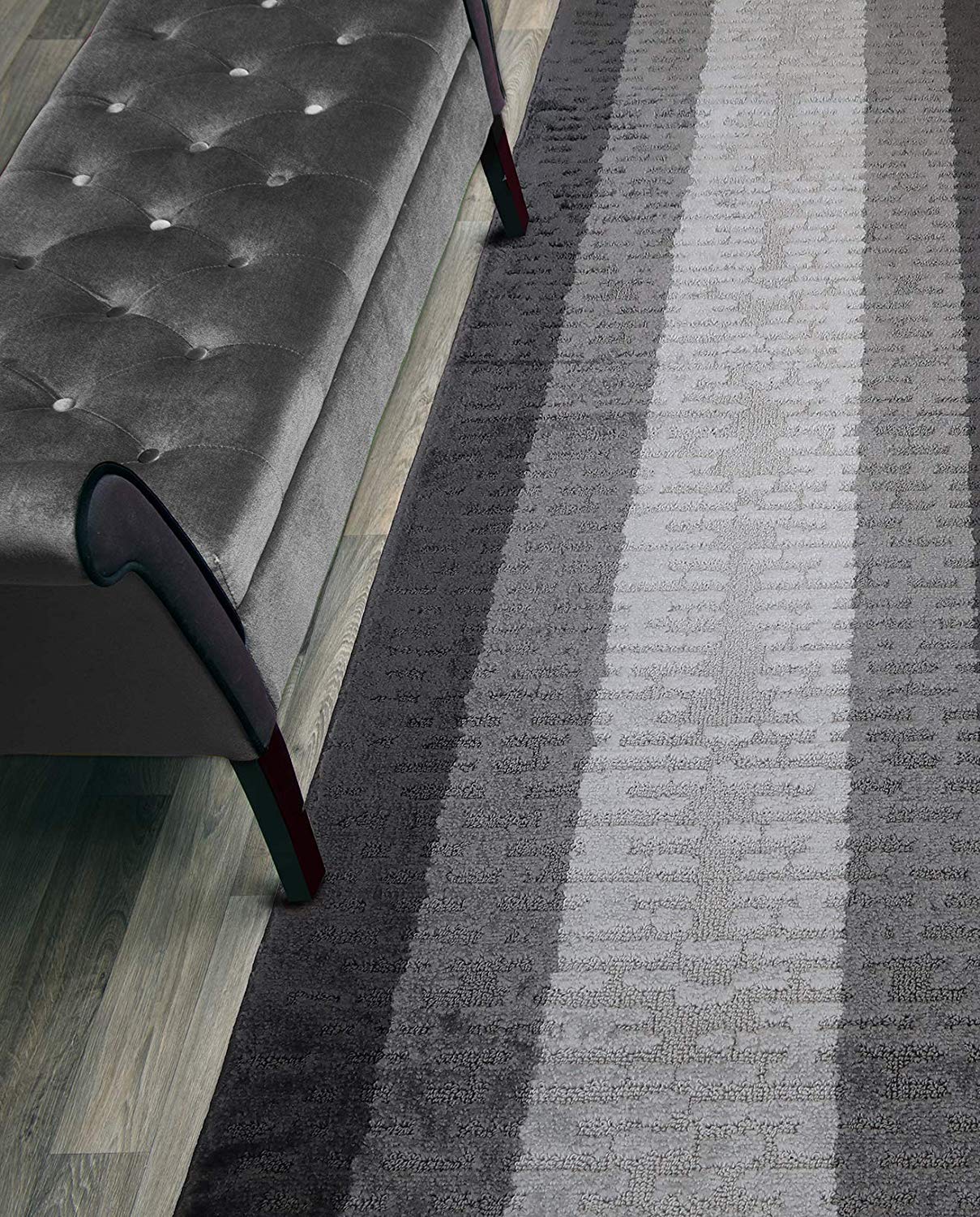ORFA HOME Custom Length Hallway Runner Rug,Slip Resistant,Abstract Anthracite, 26 Inch X 6 feet, Sold and Priced Per Foot