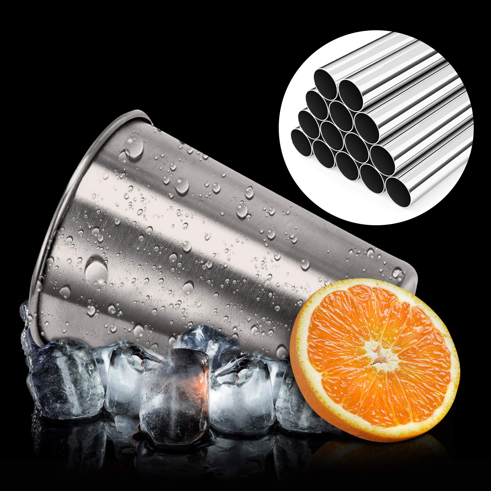 Dorihom Kids Stainless Steel Cups, Metal Drinking Glasses With Silicone Lids &Sleeves& Straws, Perfect For Indoor And Outdoor Ac