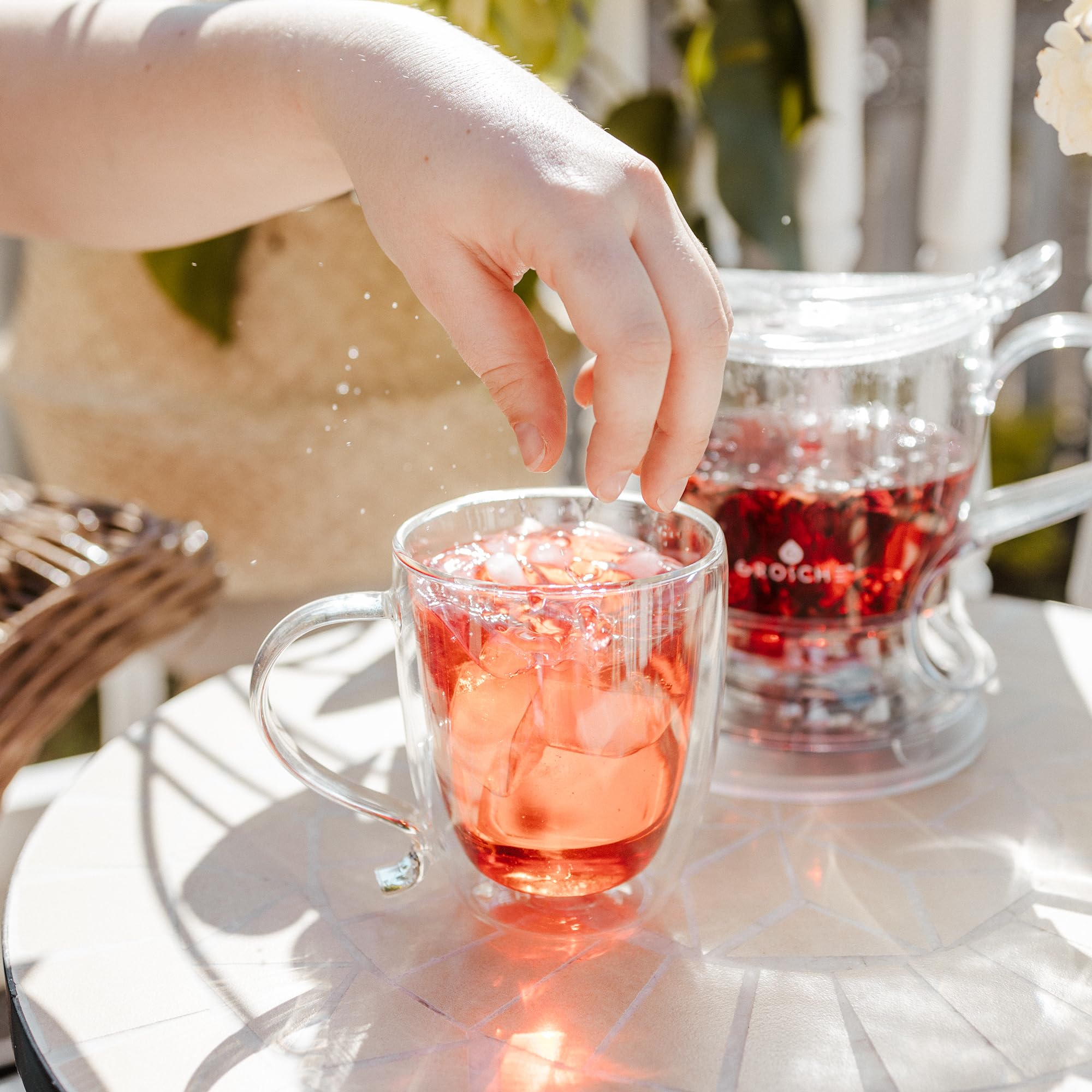 Grosche Cyprus 16 Fl. Oz Double-Wall Glass Mug Set | Espresso, Latte, Tea & More | Hot & Cold Beverages | Stylish & Aesthetic |