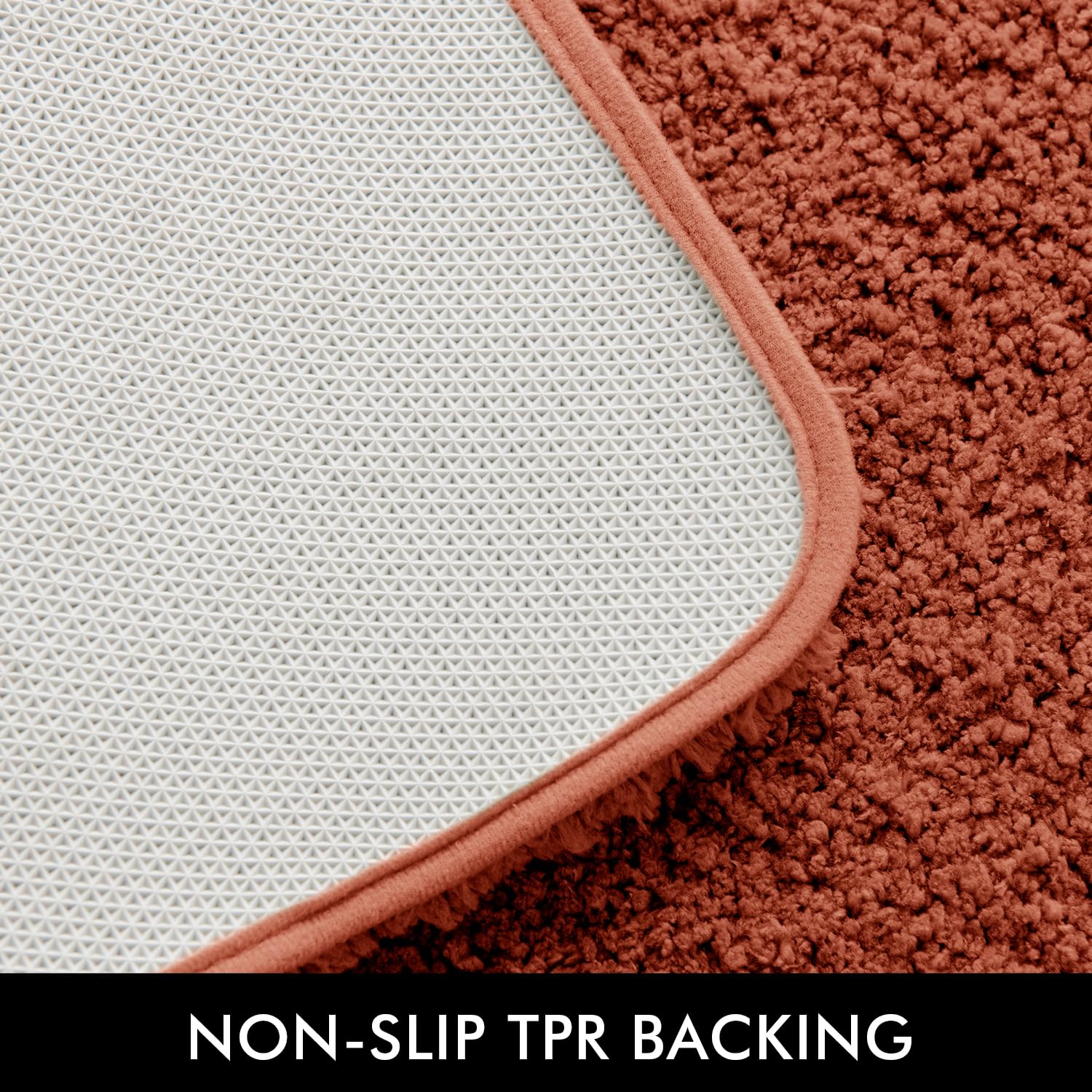 Miulee Fall Rust Set Of 2 Non Slip Shaggy Bathroom Rugs Extra Thick Soft Bath Mats Plush Microfiber Absorbent Water For Tub Show