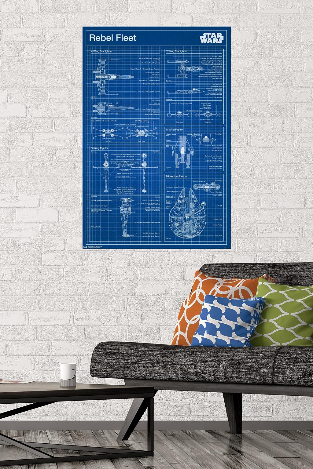 Trends International Star Wars: Saga - Rebel Blueprint Wall Poster, 22.375'' X 34'', Unframed Version
