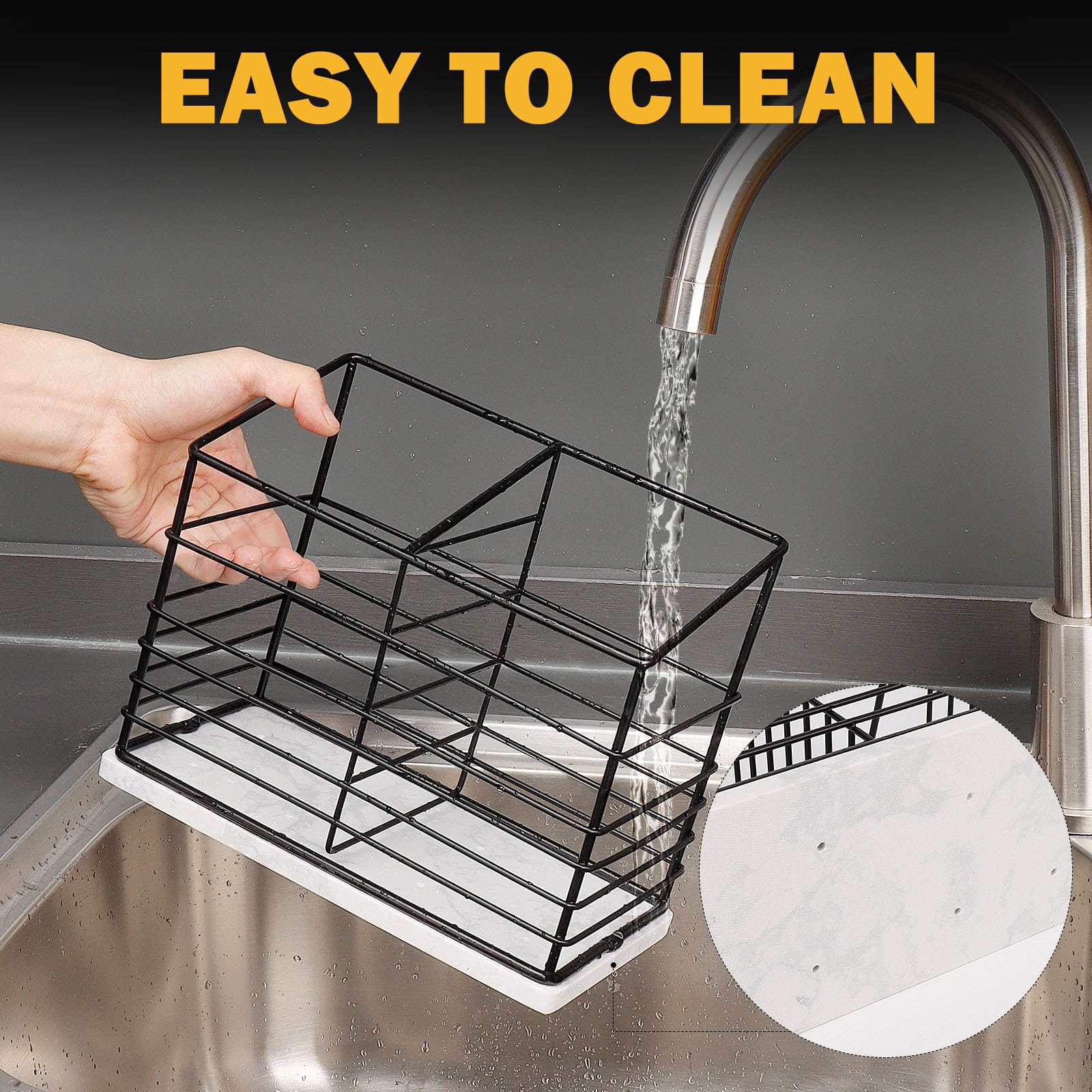 Jeasor Utensil Holder For Kitchen Counter, Metal Utensil Holder Rack For Kitchen Countertop, Cooking Tools Storage For Spatula,