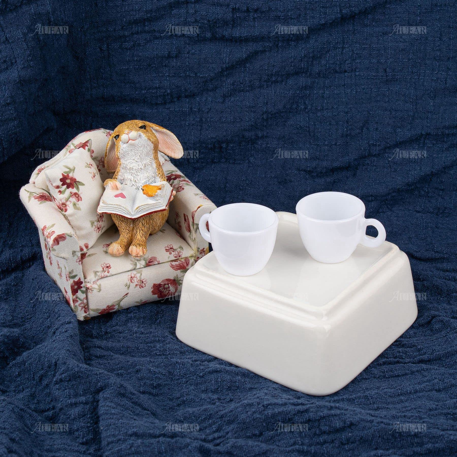 AUEAR, 20 Pack Mini Coffee Mug Tea Miniatures White Cup Food Kitchen Room Decoration Accessories