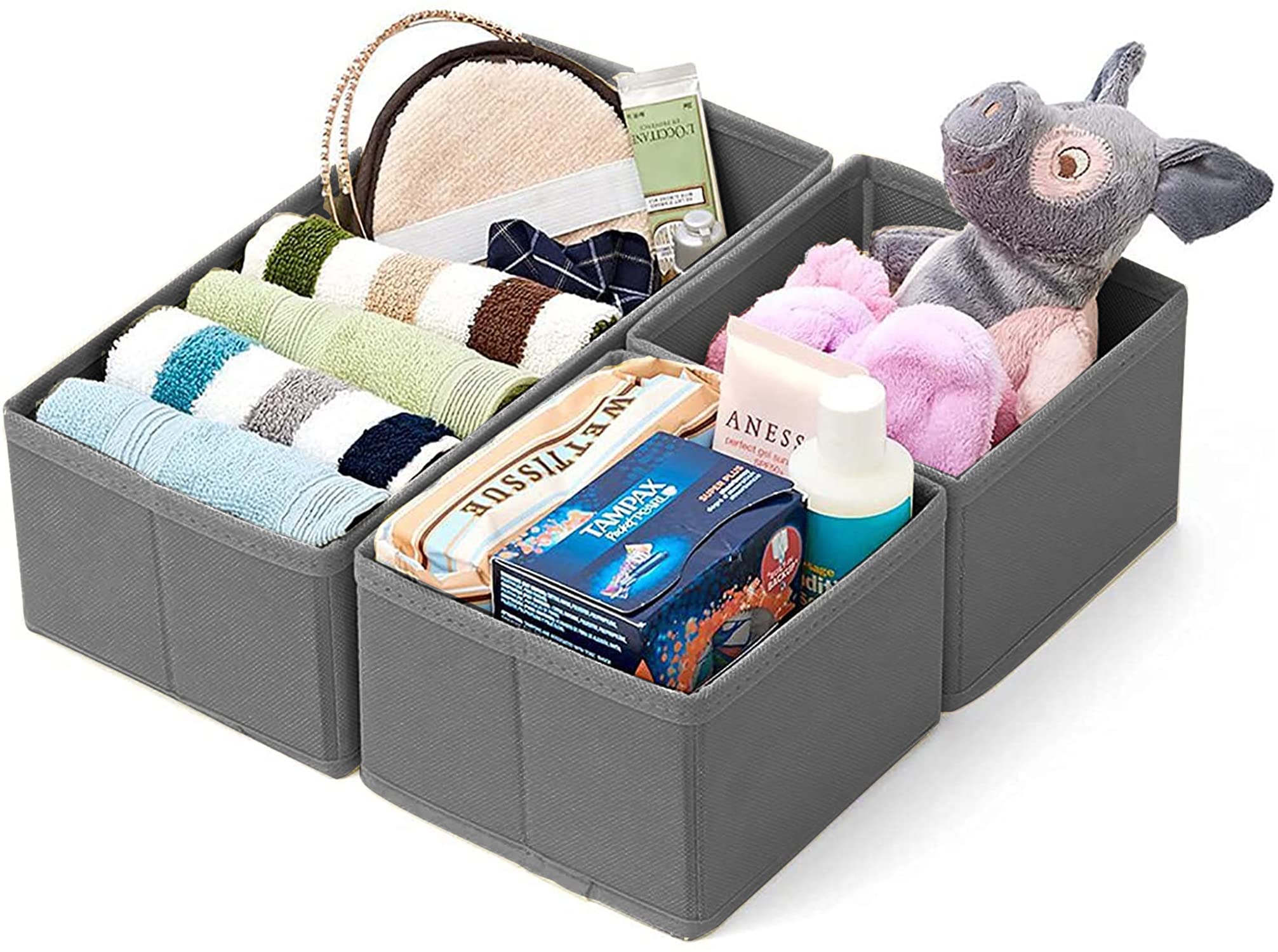House Of Quirk Storage Box Set Of 3 Closet Dresser Drawer Organizer Cube Basket Bins Containers Divider With Drawers For Underwe