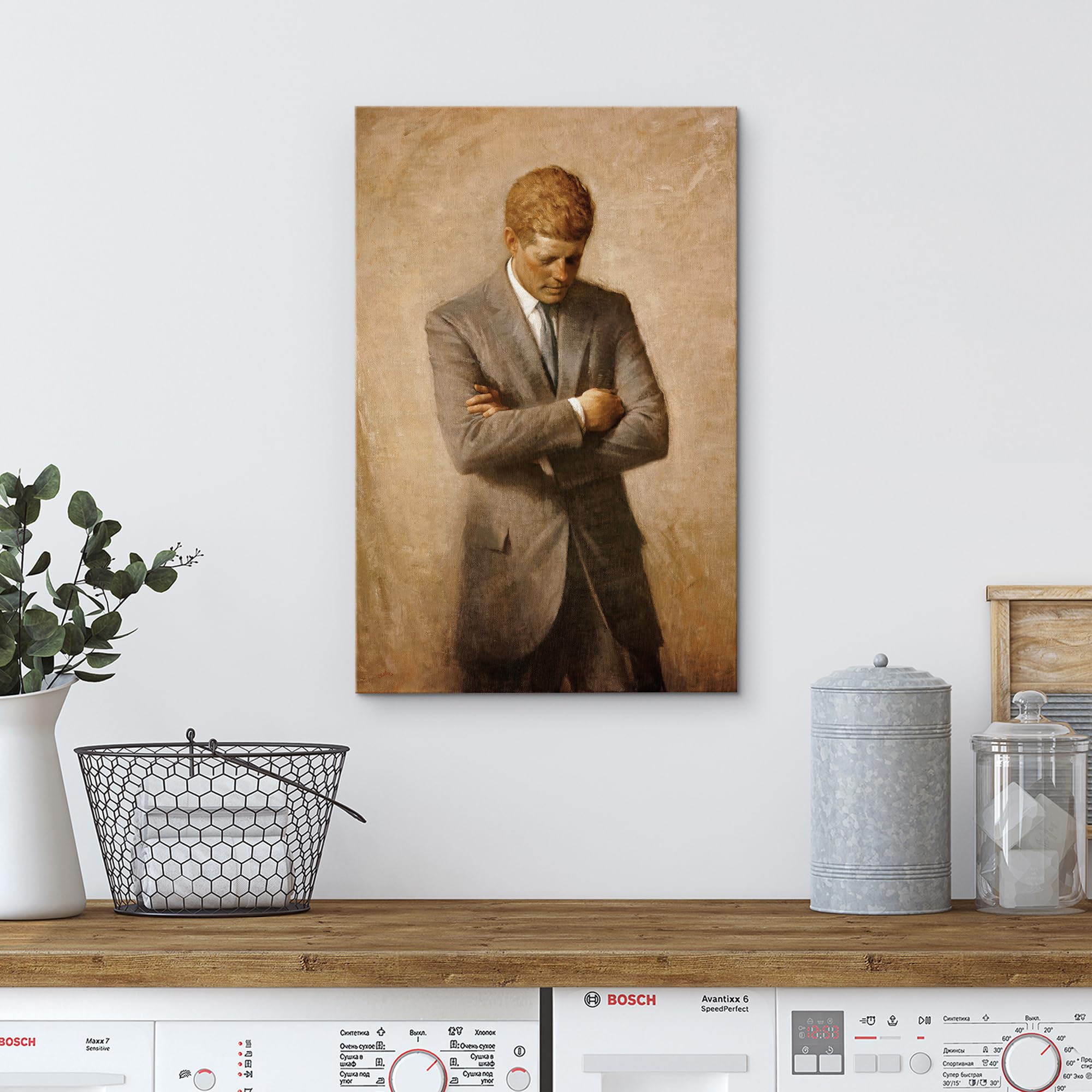 Wall26 Canvas Print Wall Art Portrait Of John F. Kennedy People Pop Culture Historical Realism Famous Closeup Colorful Multicolo