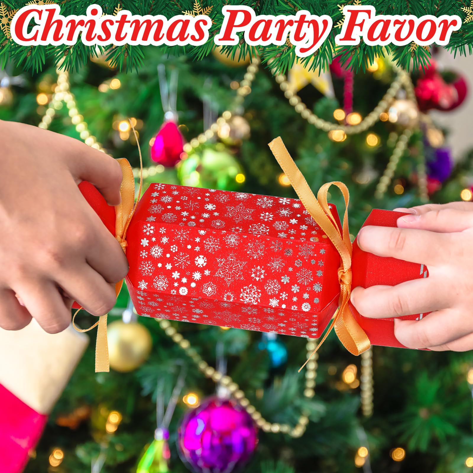 Xinnun 50 Packs Christmas Cracker Kit No Snap Xmas Party Table Favors Snowflake Reindeer Diy Christmas Party Cracker Candy Boxes