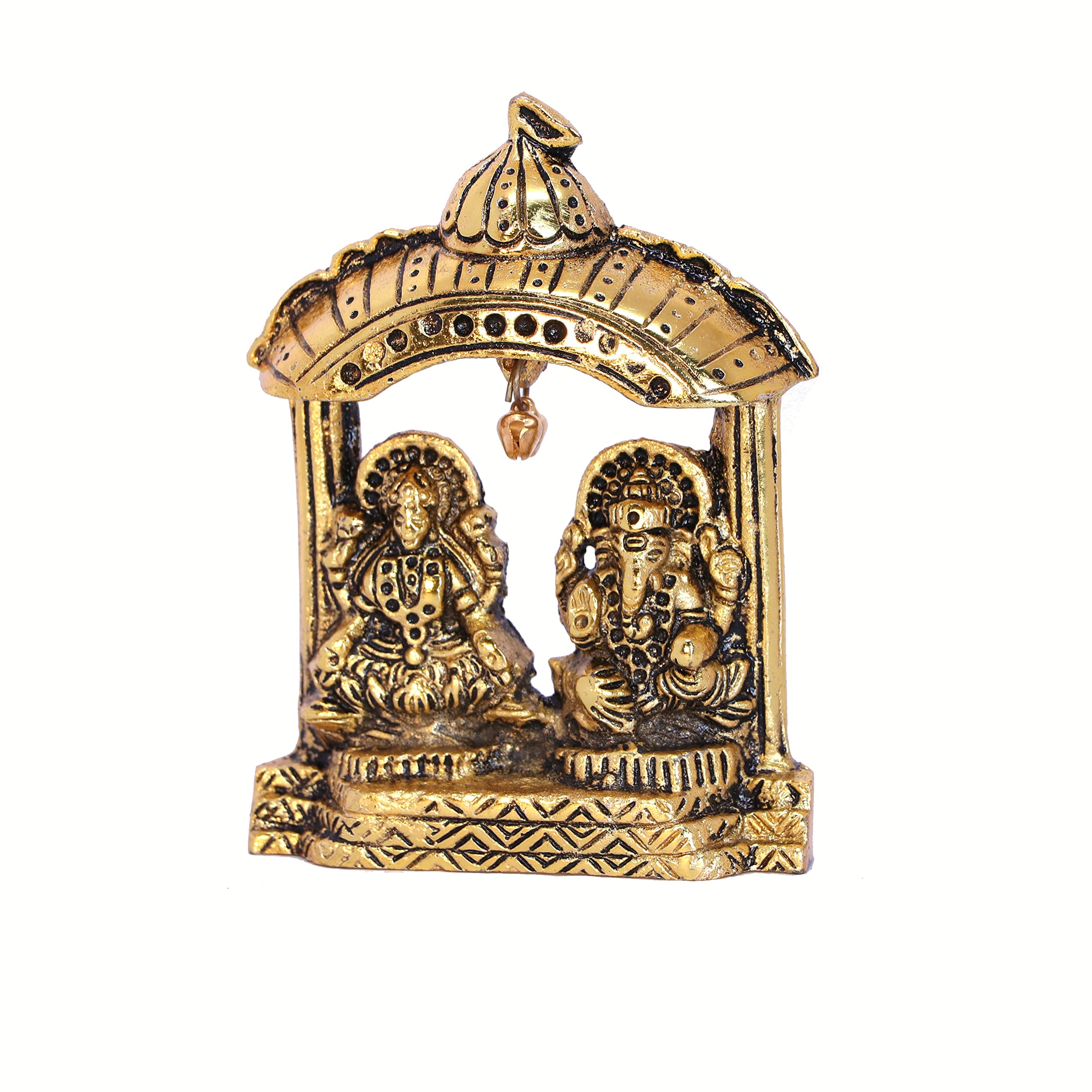 Kridaykraft Metal Laxmi Ganesh Idol Decorative Murti Temple Frame Metal Statue For Pooja & Decor Your Home, Office, Decorative S