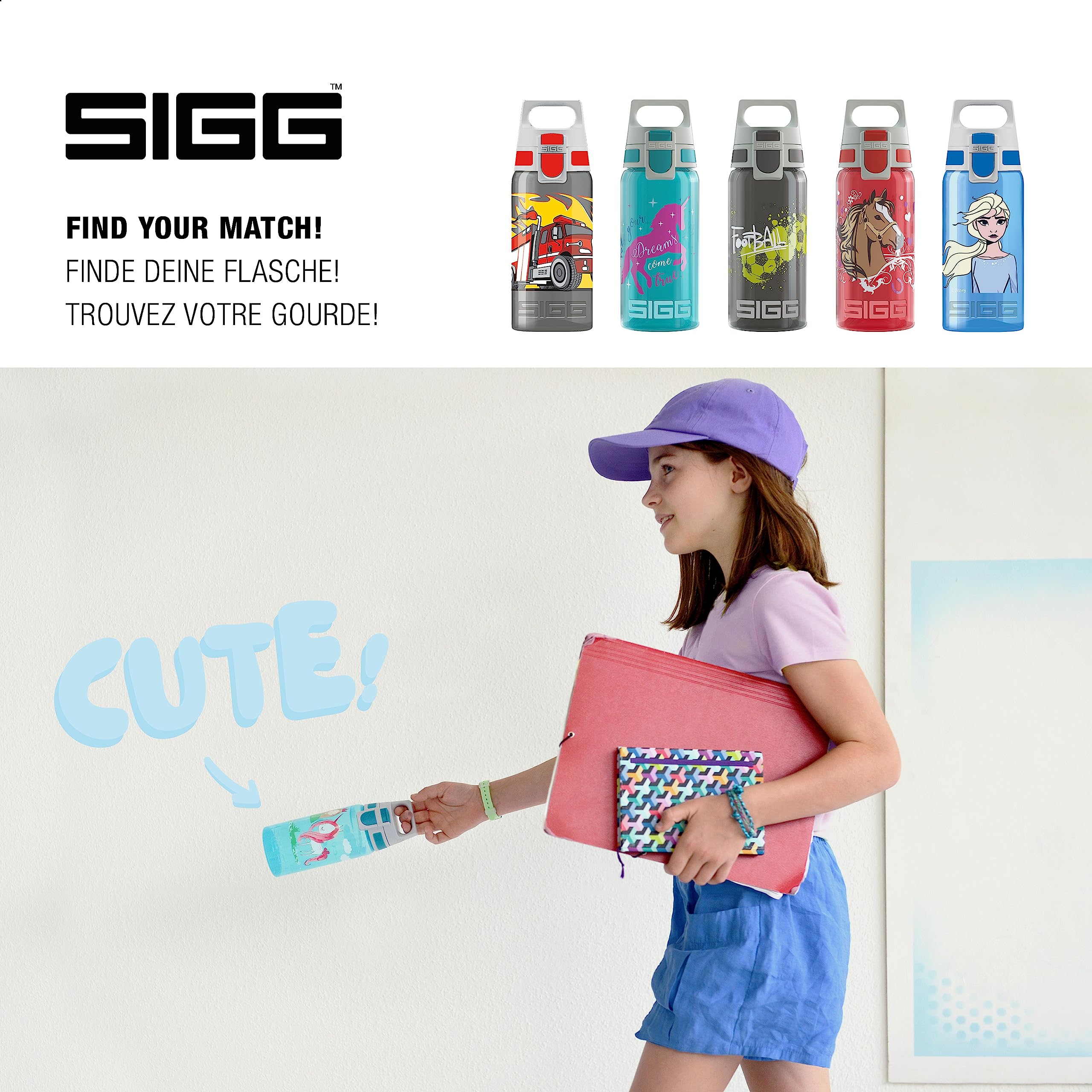 Sigg - Kids Water Bottle - Viva One Believe In Miracles - Suitable For Carbonated Beverages - Leakproof - Dishwasher Safe - Bpa