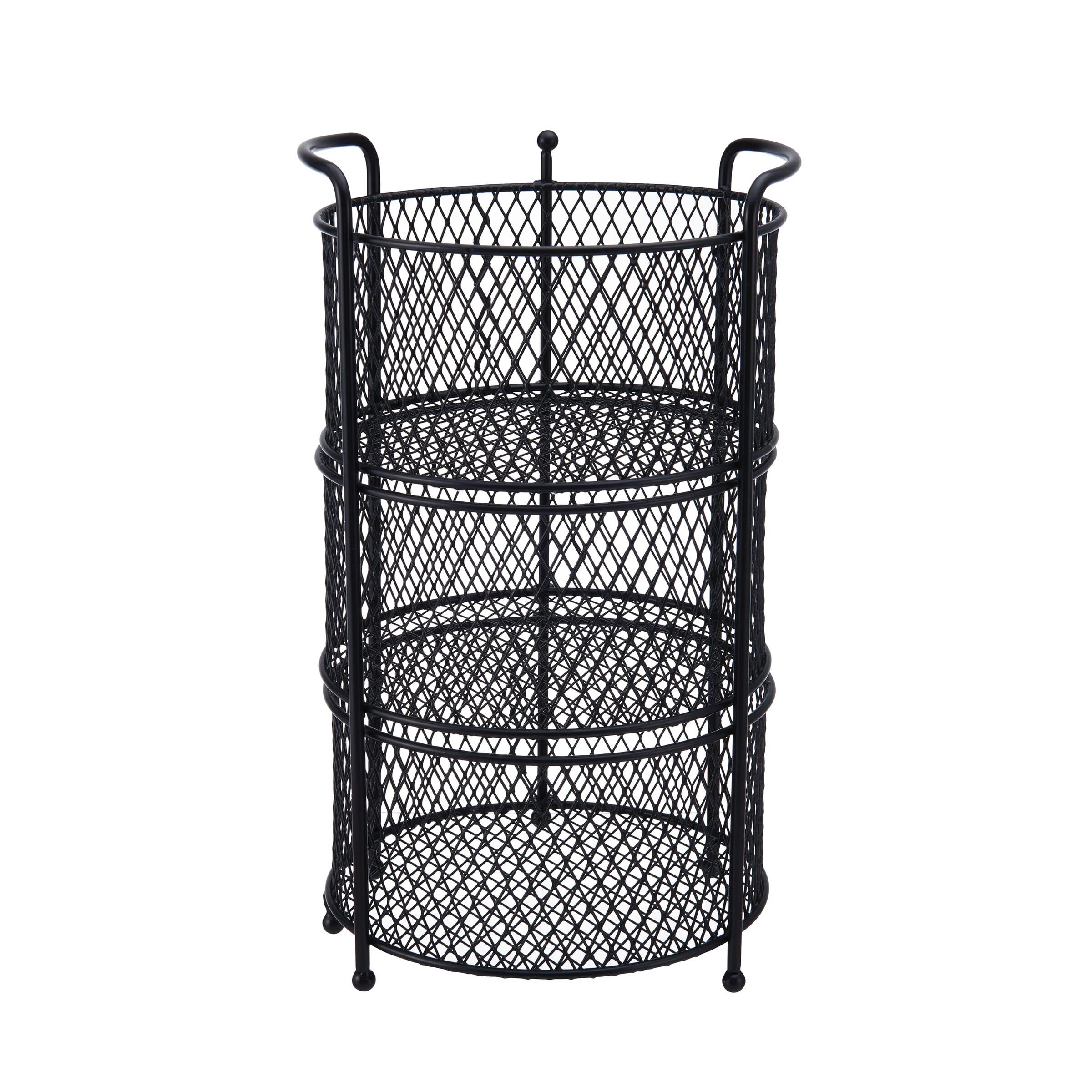 Gourmet Basics By Mikasa Soto Countertop 3 Tier Storage Organizer, 14.25-Inch, Black